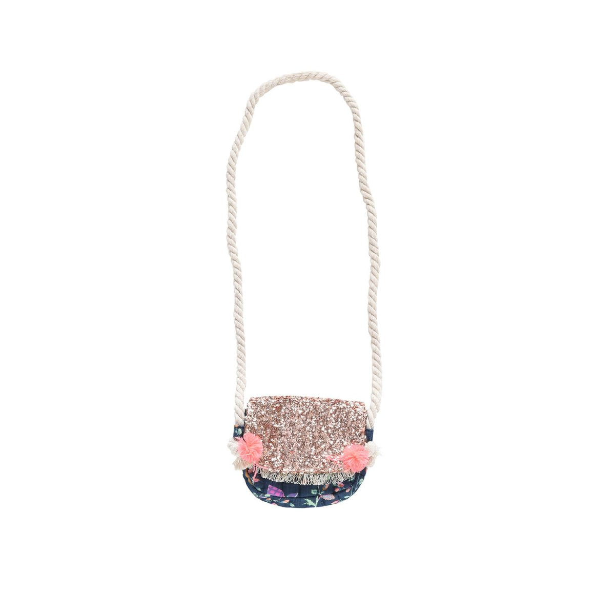 Sac en coton à motif de pommes de pin bleues pour petites filles