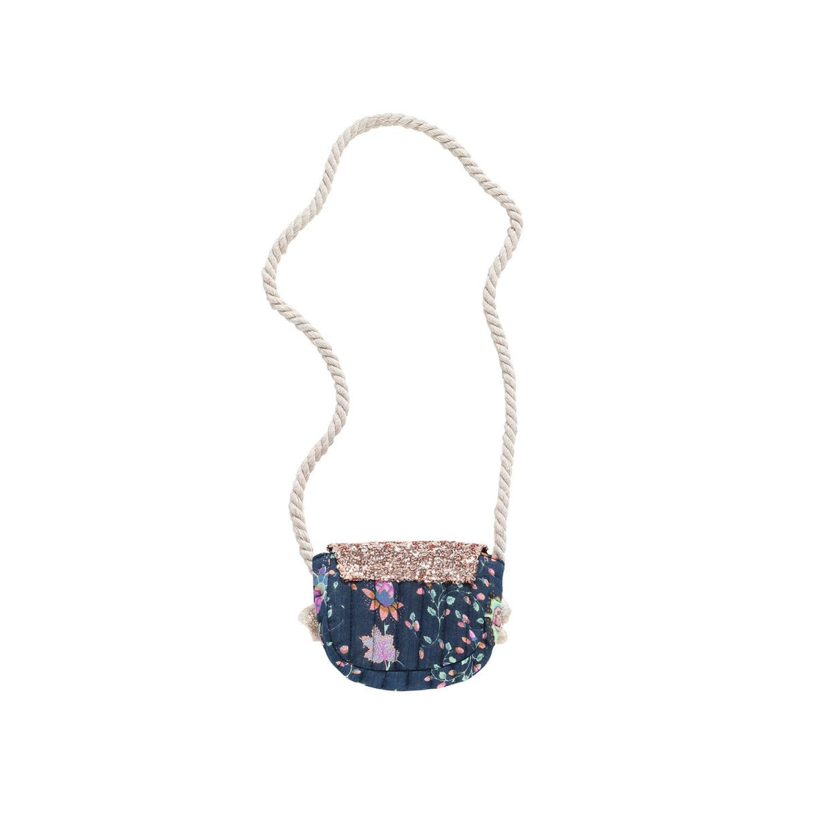 Sac en coton à motif de pommes de pin bleues pour petites filles