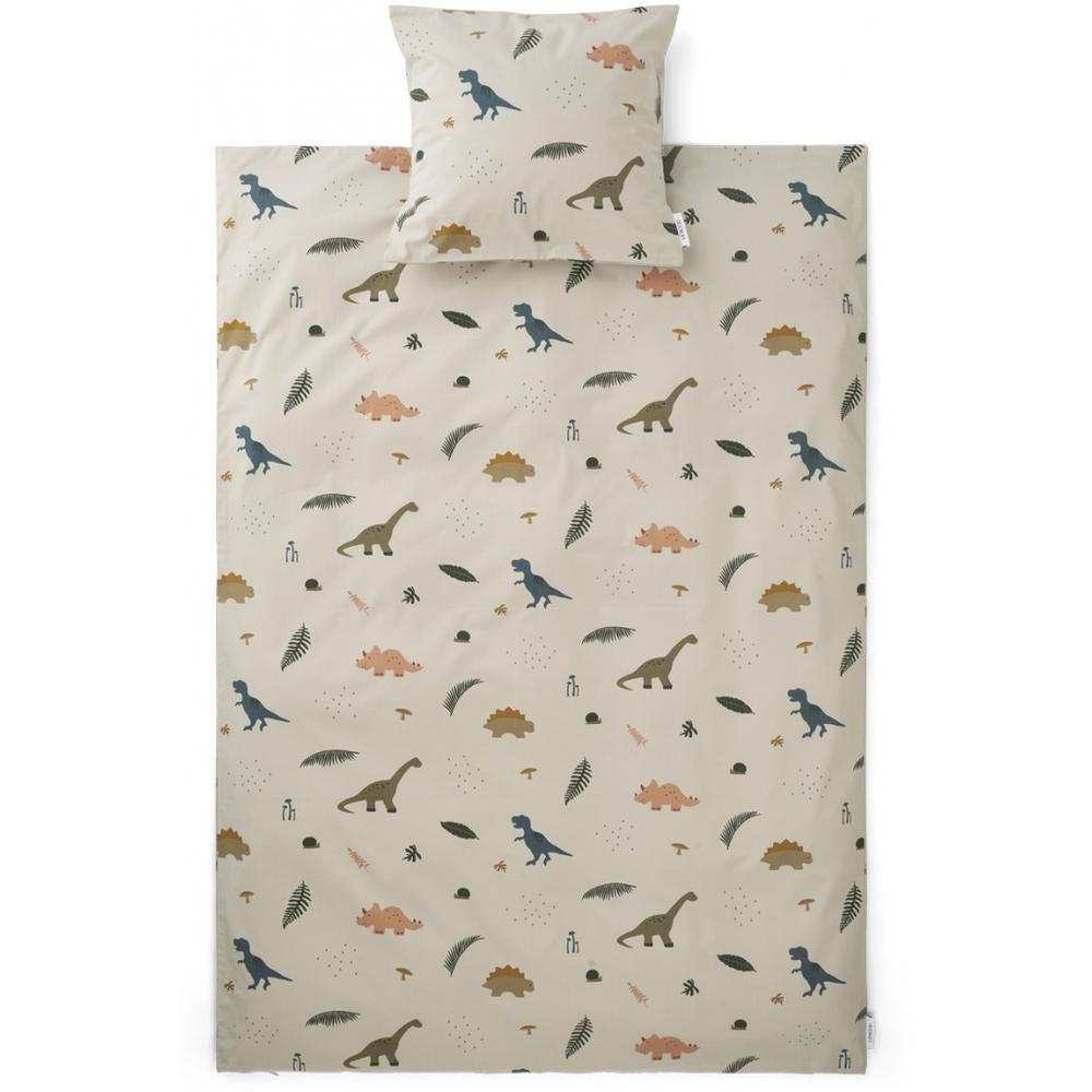 Parure de lit animaux gris pour garçons et filles (2 pièces)