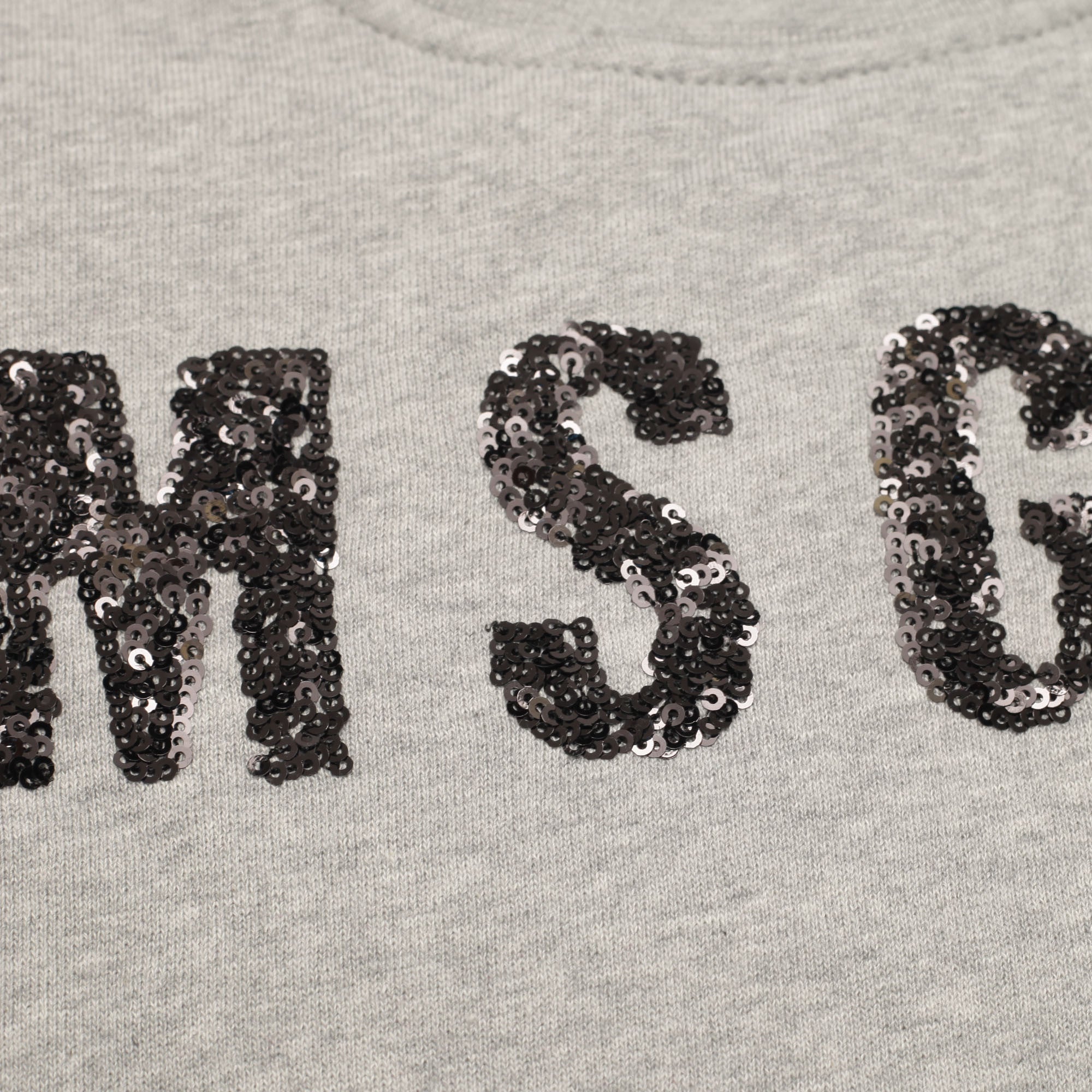 Girls Melange Grey Embroidered Brand Cotton Sweatshirt - CÉMAROSE | Children's Fashion Store - 3