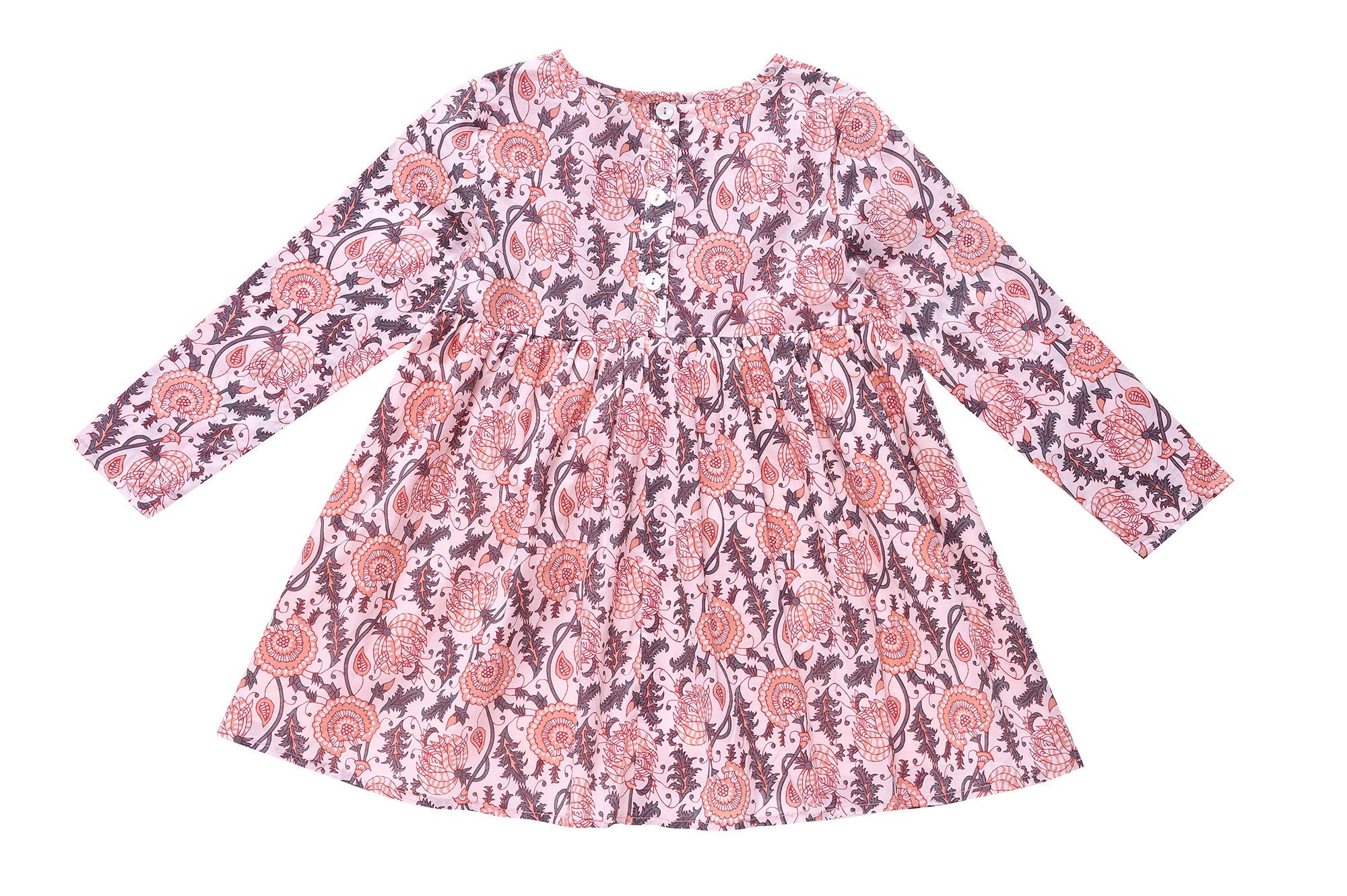 Girls Pink Flower Printed Trims Cotton 'Roshy' Dress - CÉMAROSE | Children's Fashion Store - 5