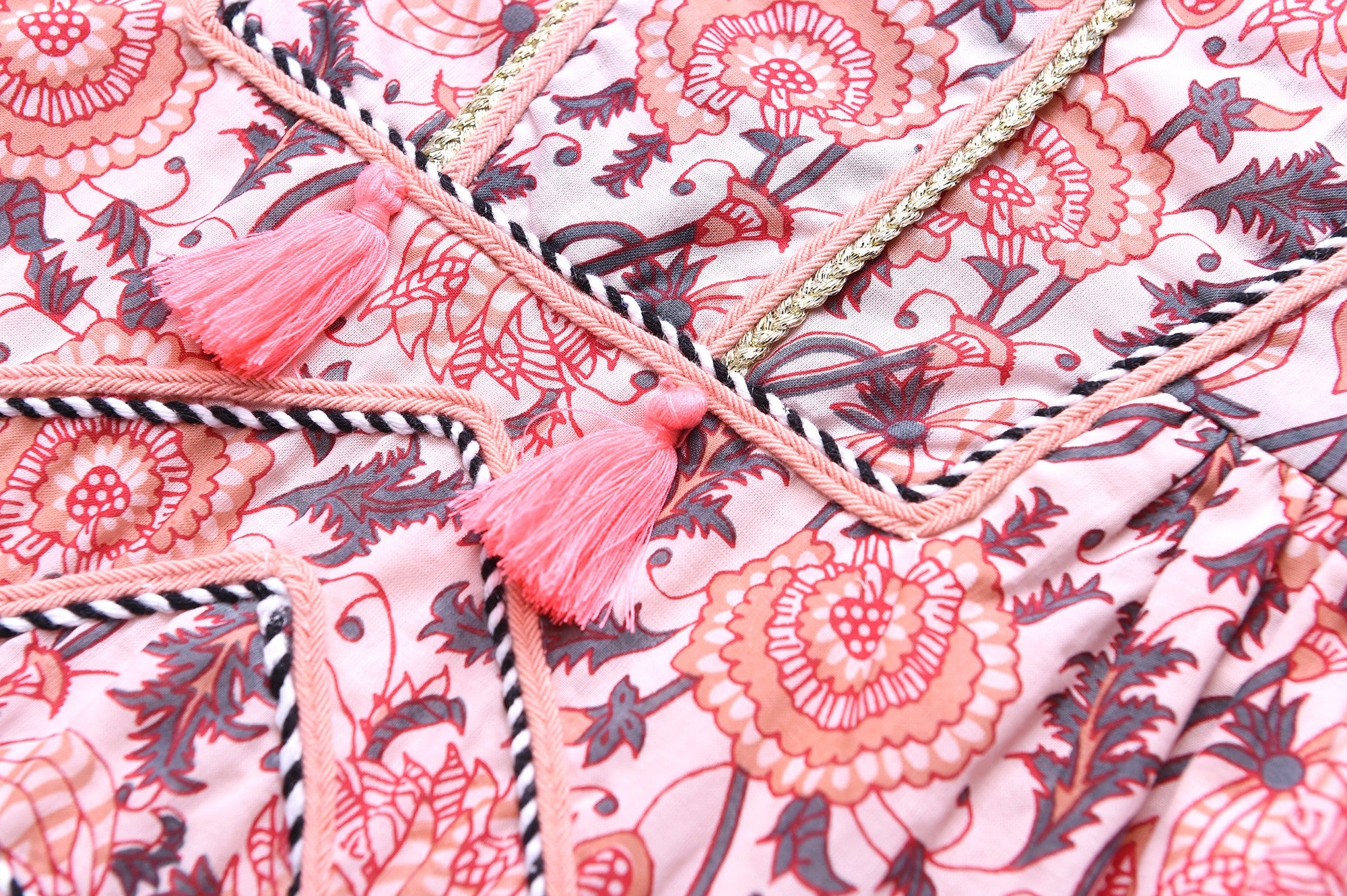 Girls Pink Flower Printed Trims Cotton 'Roshy' Dress - CÉMAROSE | Children's Fashion Store - 7