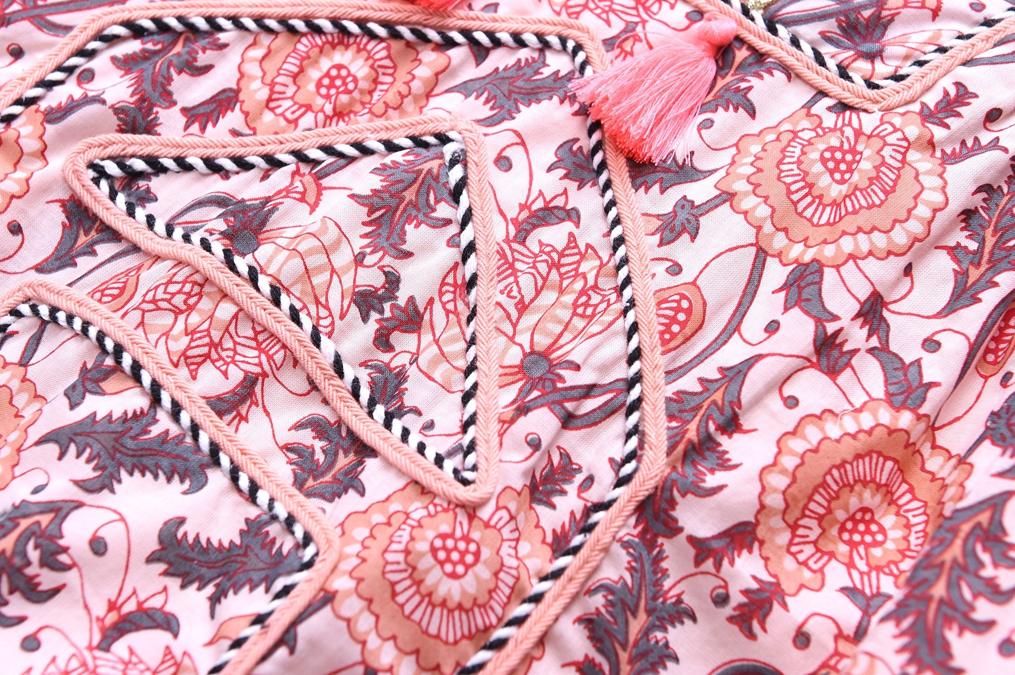 Girls Pink Flower Printed Trims Cotton 'Roshy' Dress - CÉMAROSE | Children's Fashion Store - 8