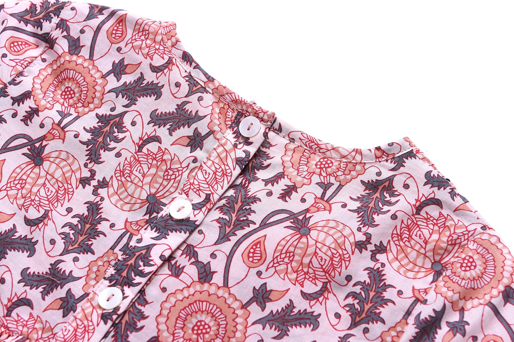Girls Pink Flower Printed Trims Cotton 'Roshy' Dress - CÉMAROSE | Children's Fashion Store - 10