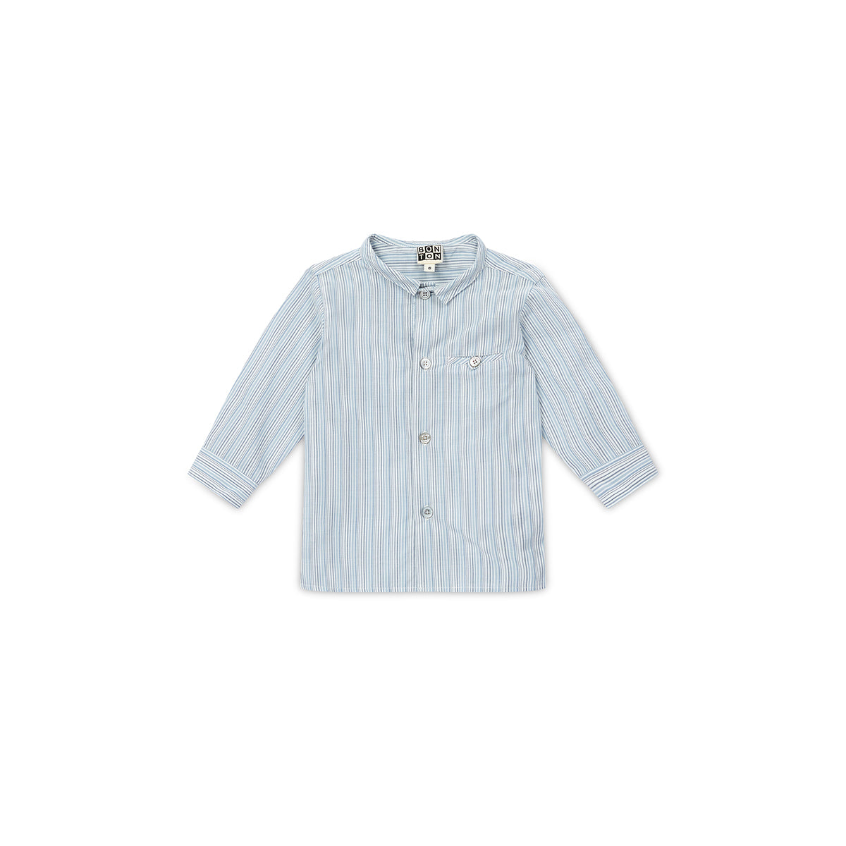 Baby Boys Light Blue Stripe Cotton Shirt