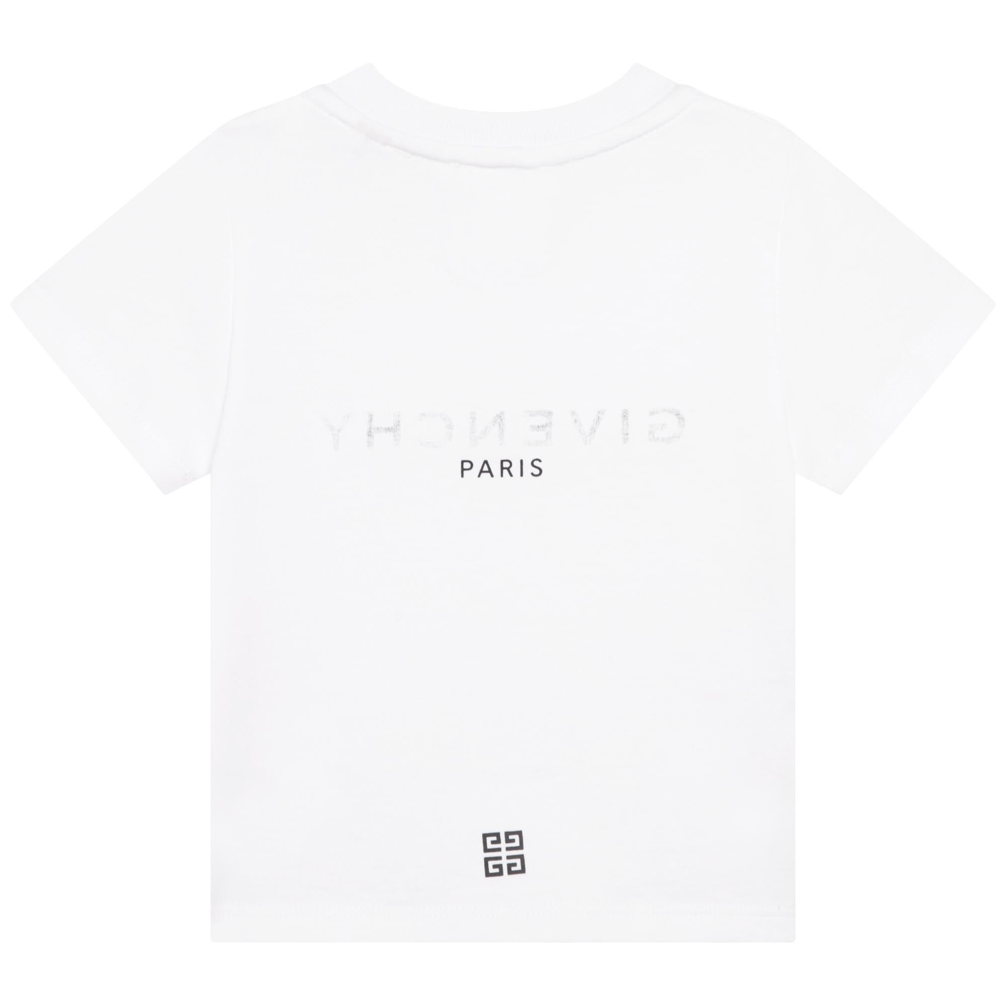 Baby Boys White Logo Cotton T-Shirt