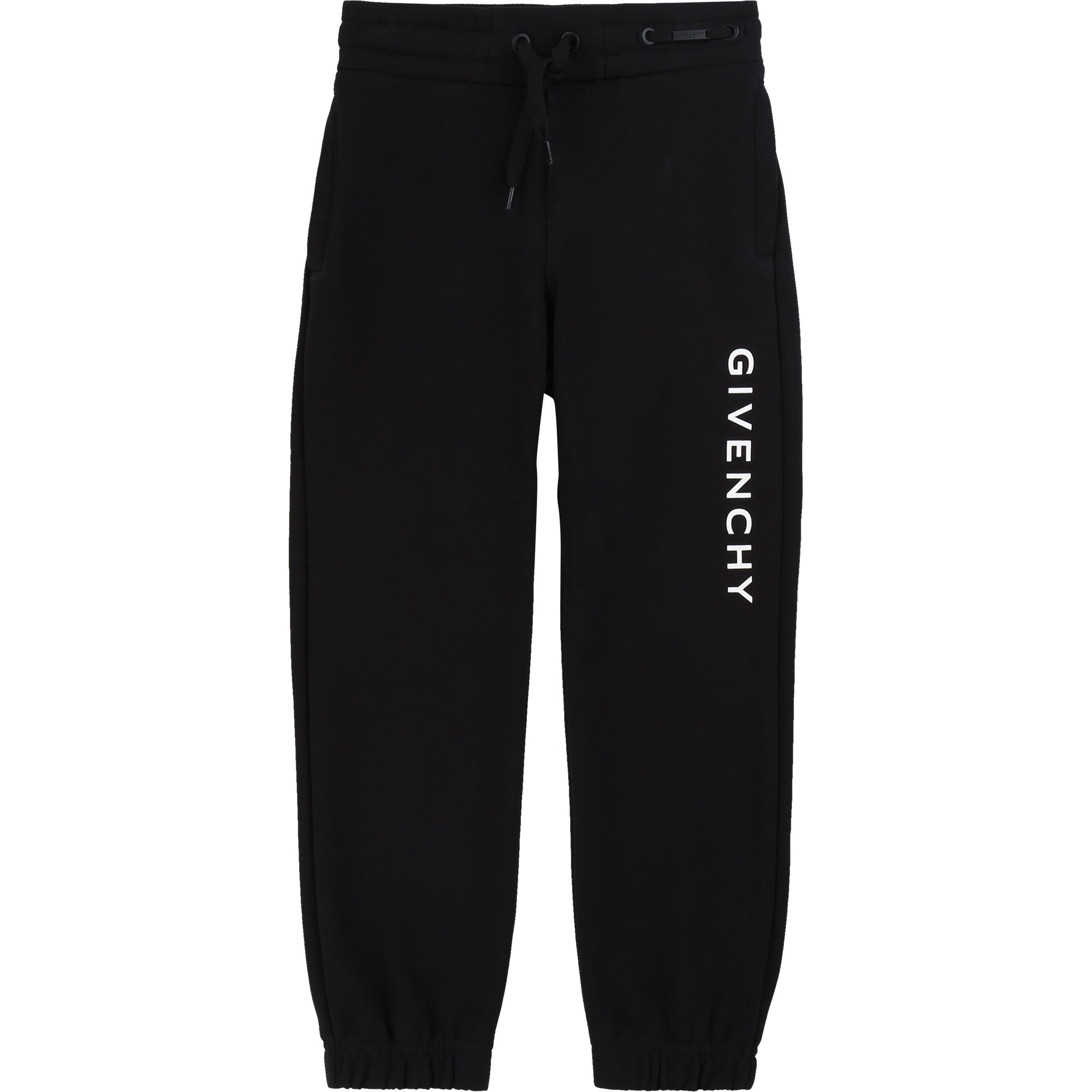 Boys Black Logo Cotton Trousers