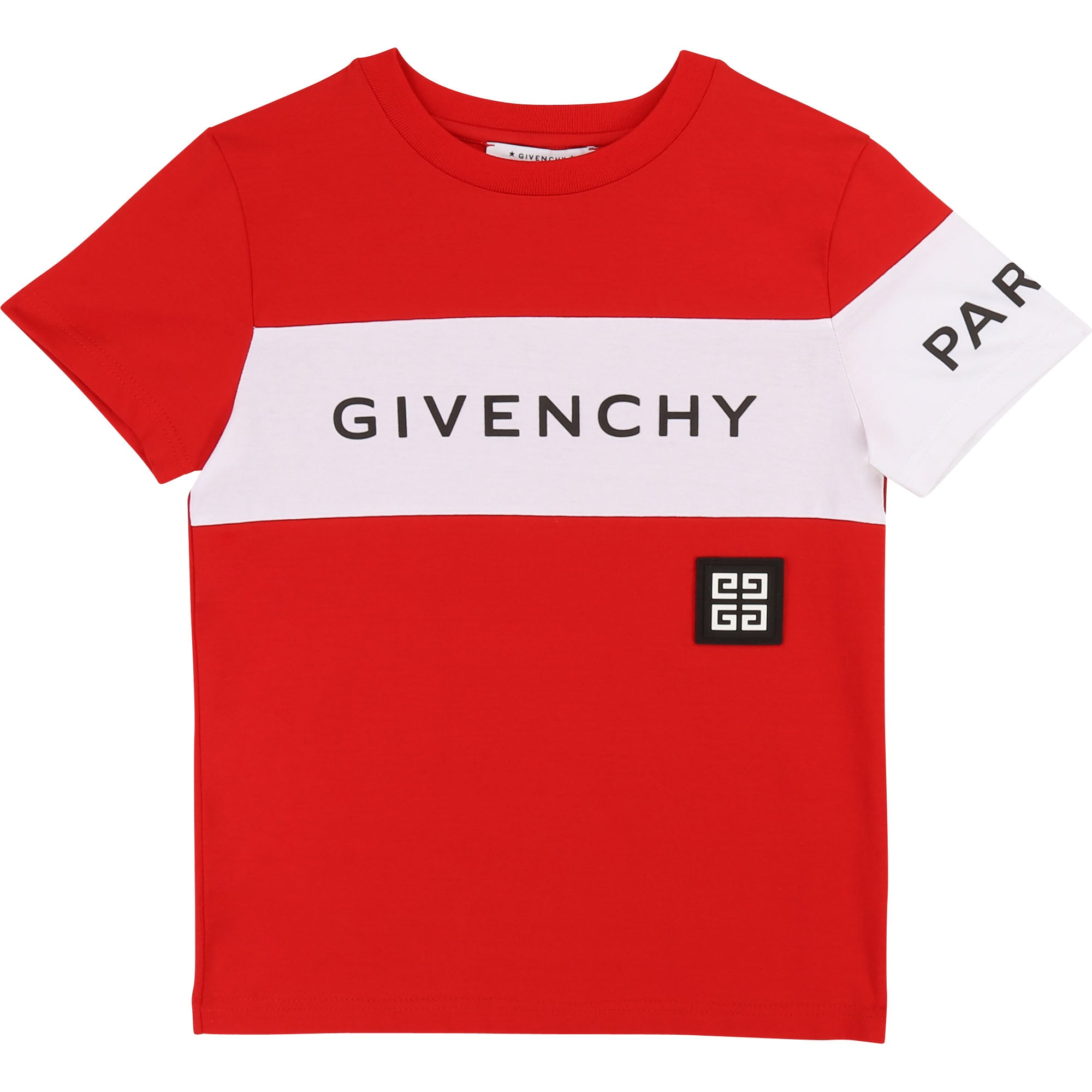 Boys Red Logo Cotton T-shirt