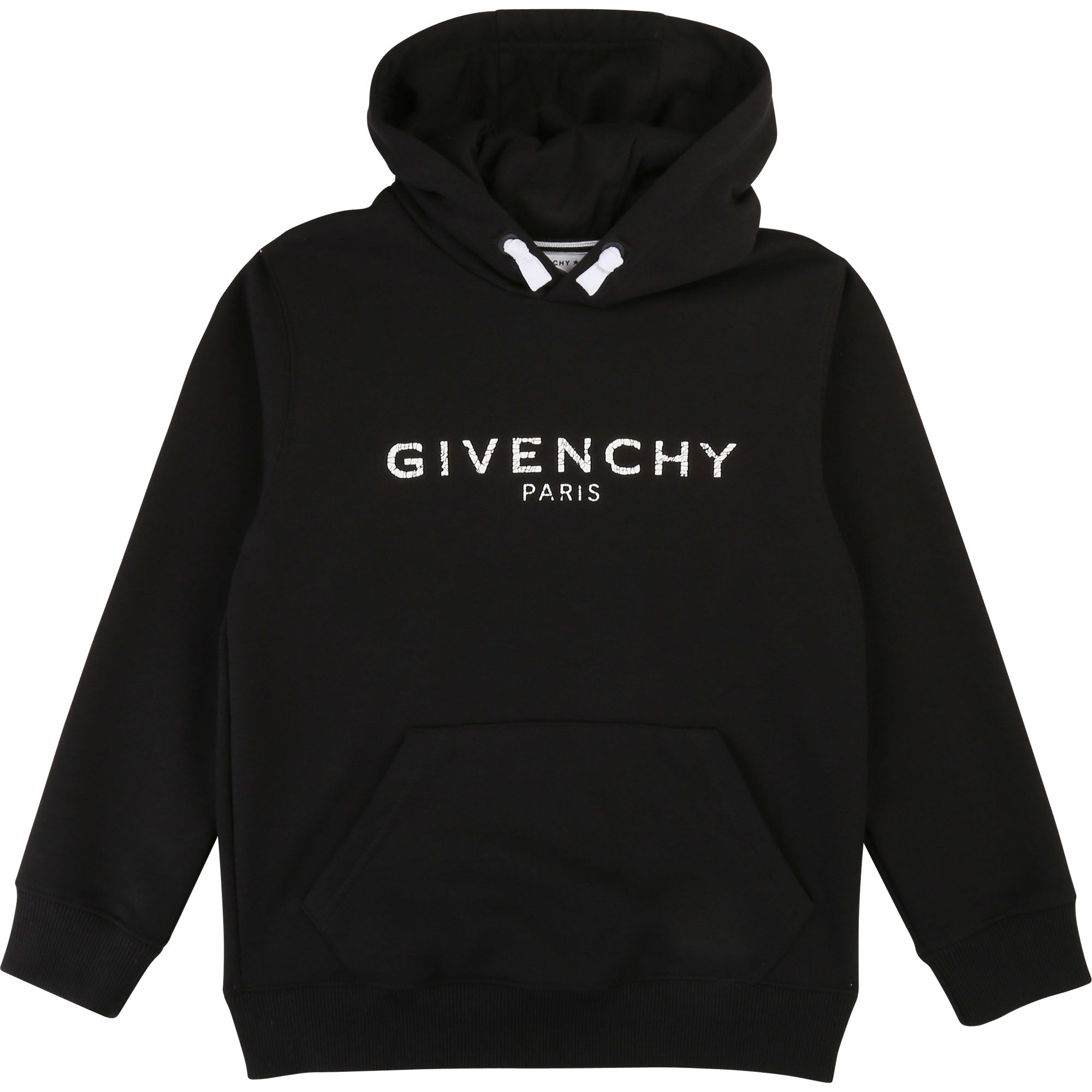 Boys Black Logo Hooded Cotton Sweatshirt