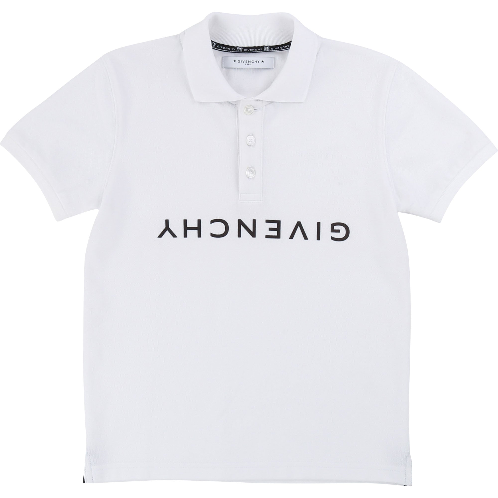 Boys White Cotton Polo Shirt