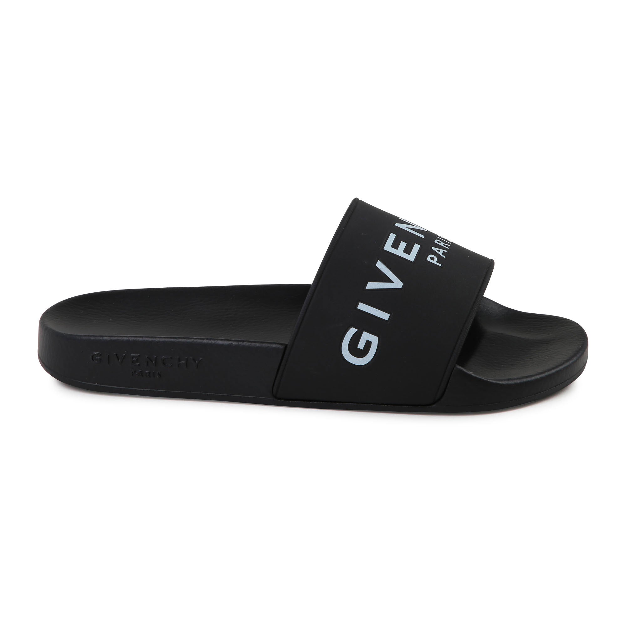 Boys Black Logo Sandals