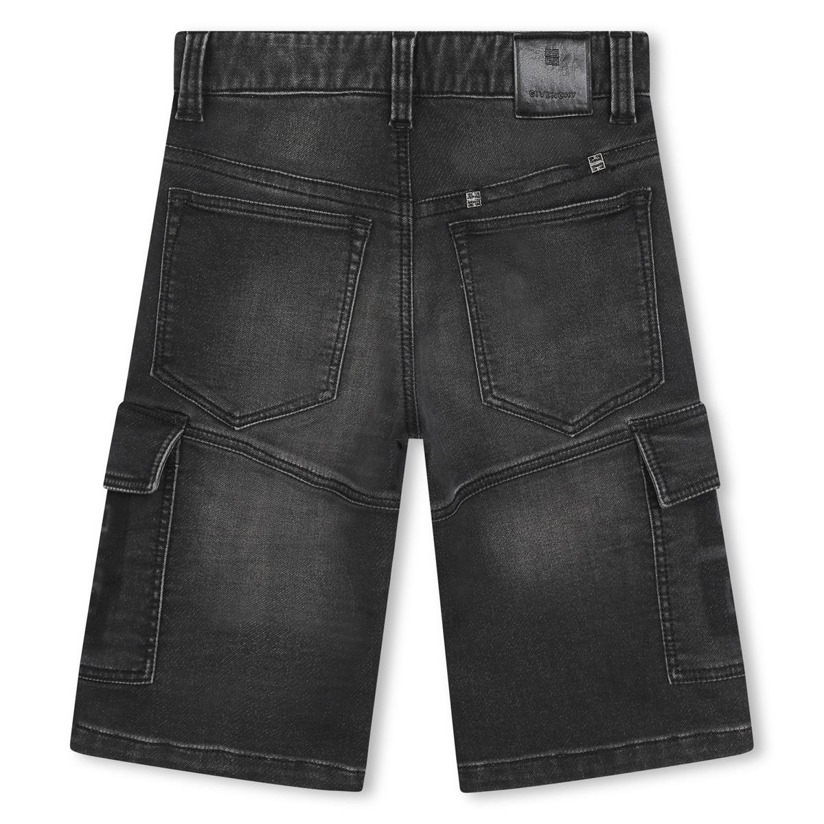 Boys Black Denim Shorts