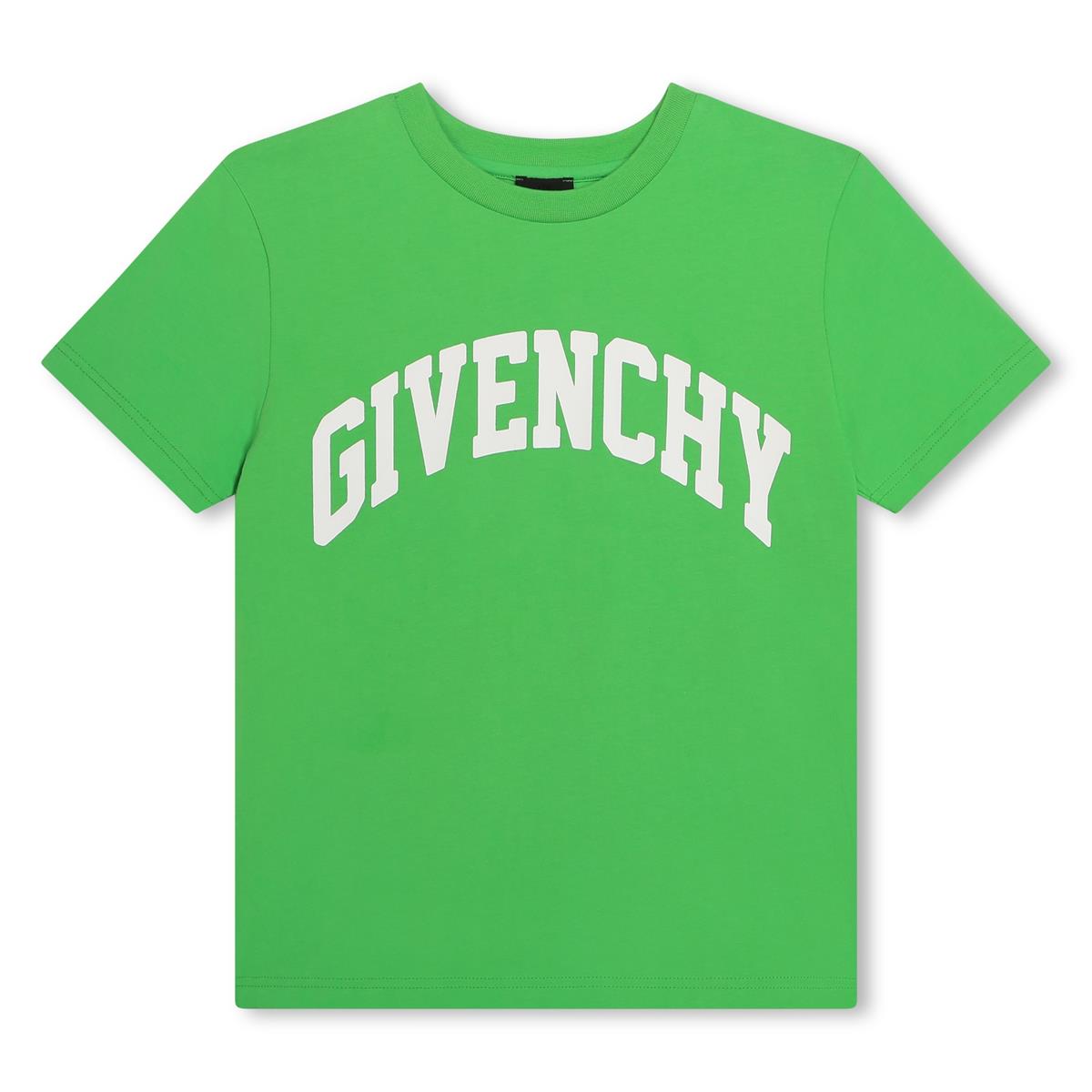 Boys Green Logo Cotton T-Shirt