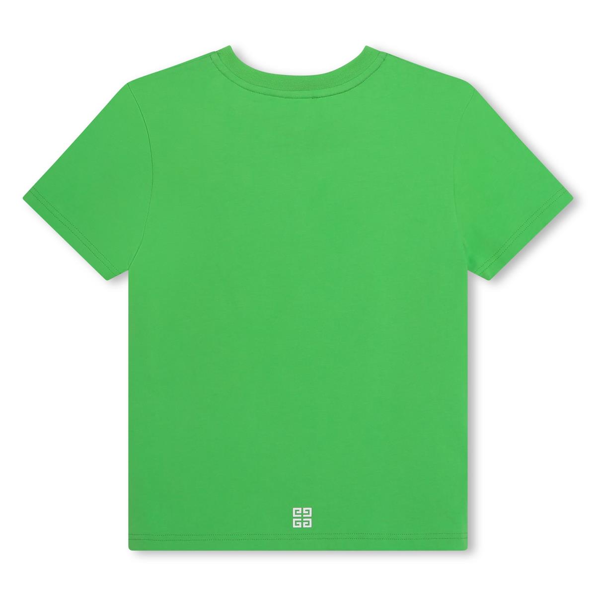 Boys Green Logo Cotton T-Shirt