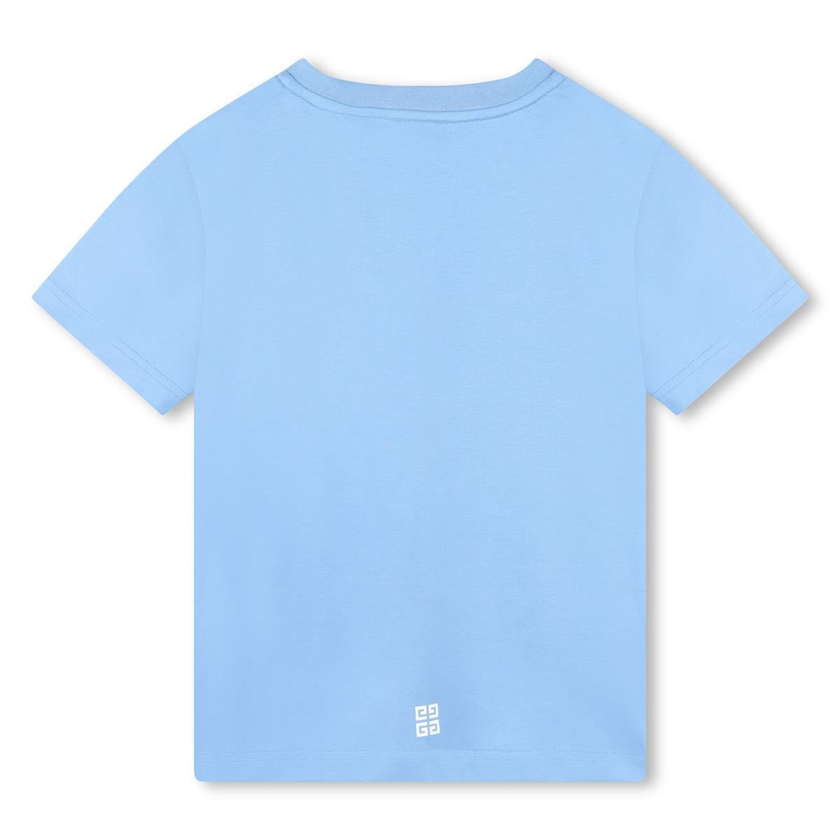 Boys Blue Logo Cotton T-Shirt