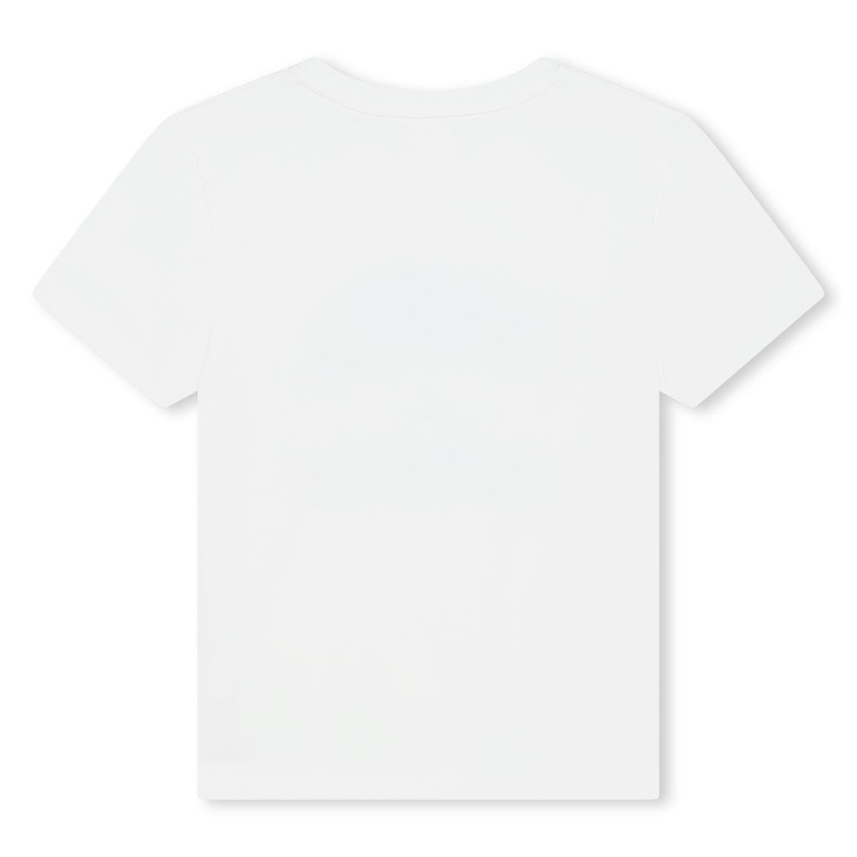 Boys White Logo Cotton T-Shirt