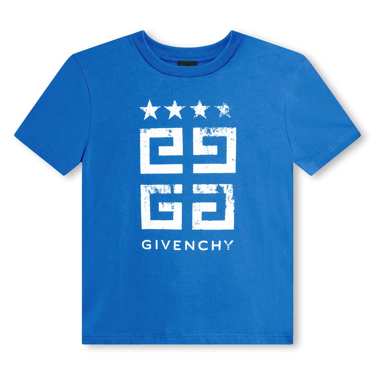 Boys Blue Logo Cotton T-Shirt