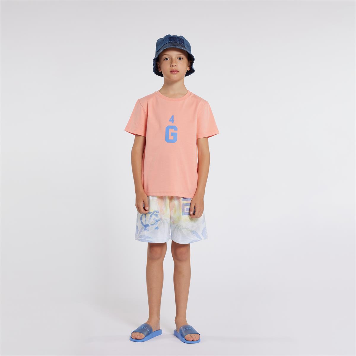 Boys Orange Cotton T-Shirt