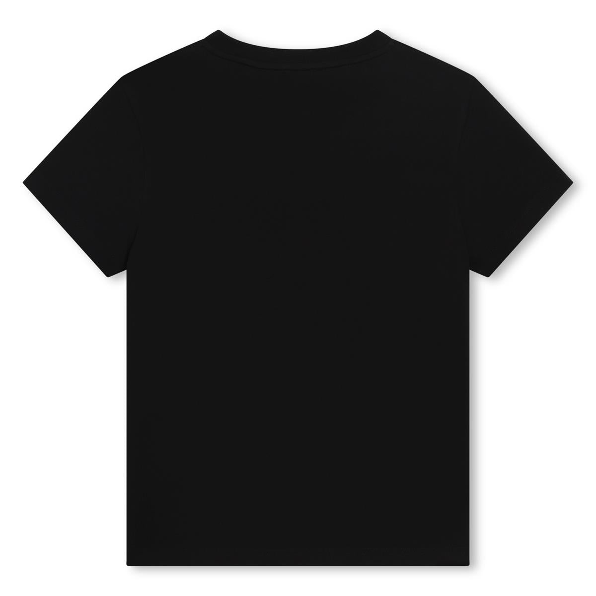 Boys Black Logo Cotton T-Shirt