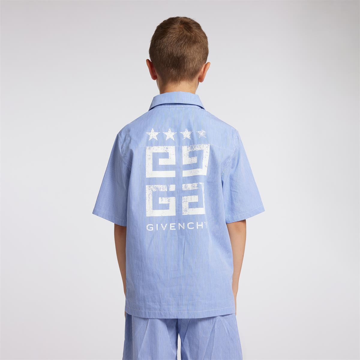 Boys Blue Stripes Cotton Set