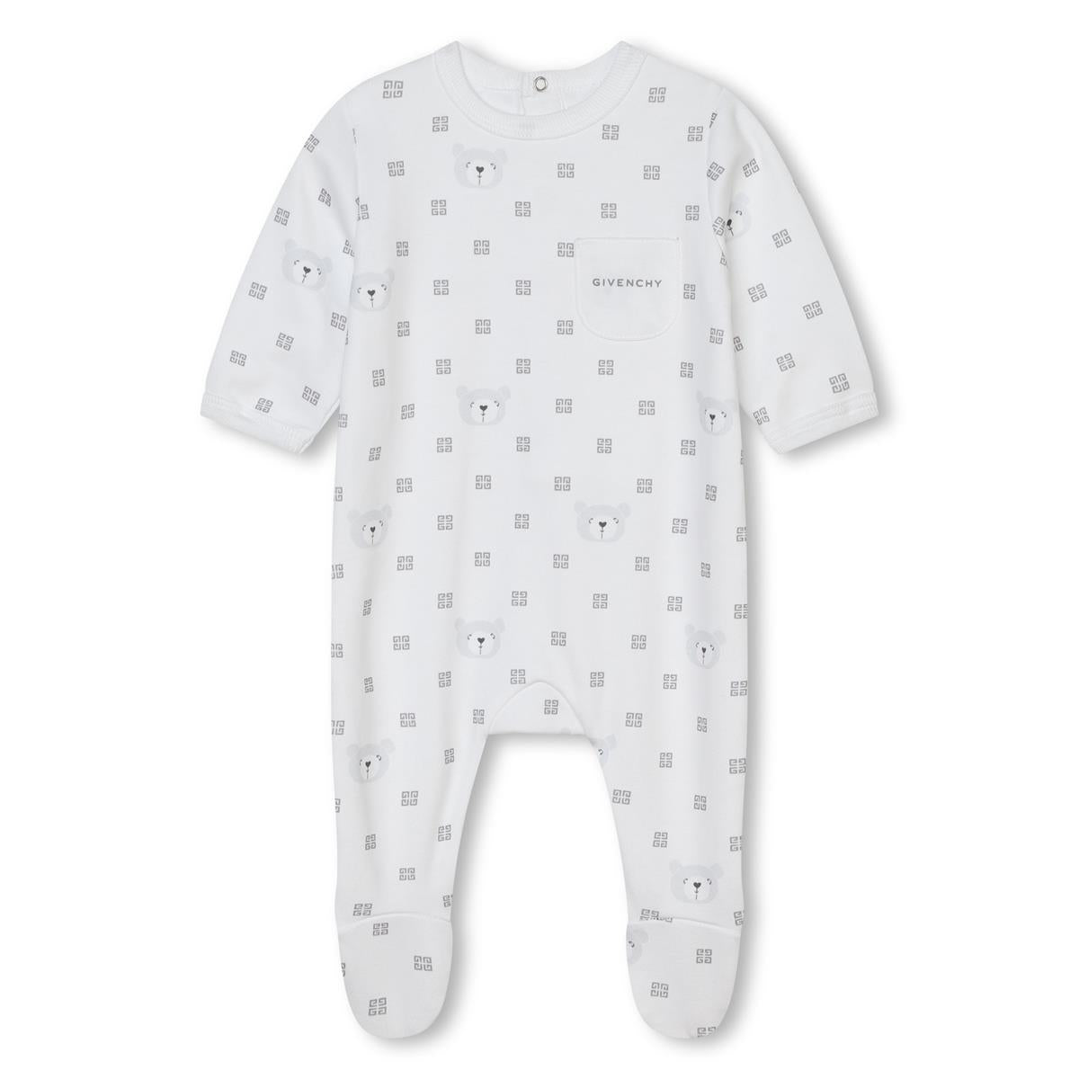 Baby Boys & Girls White Cotton Babysuit Set