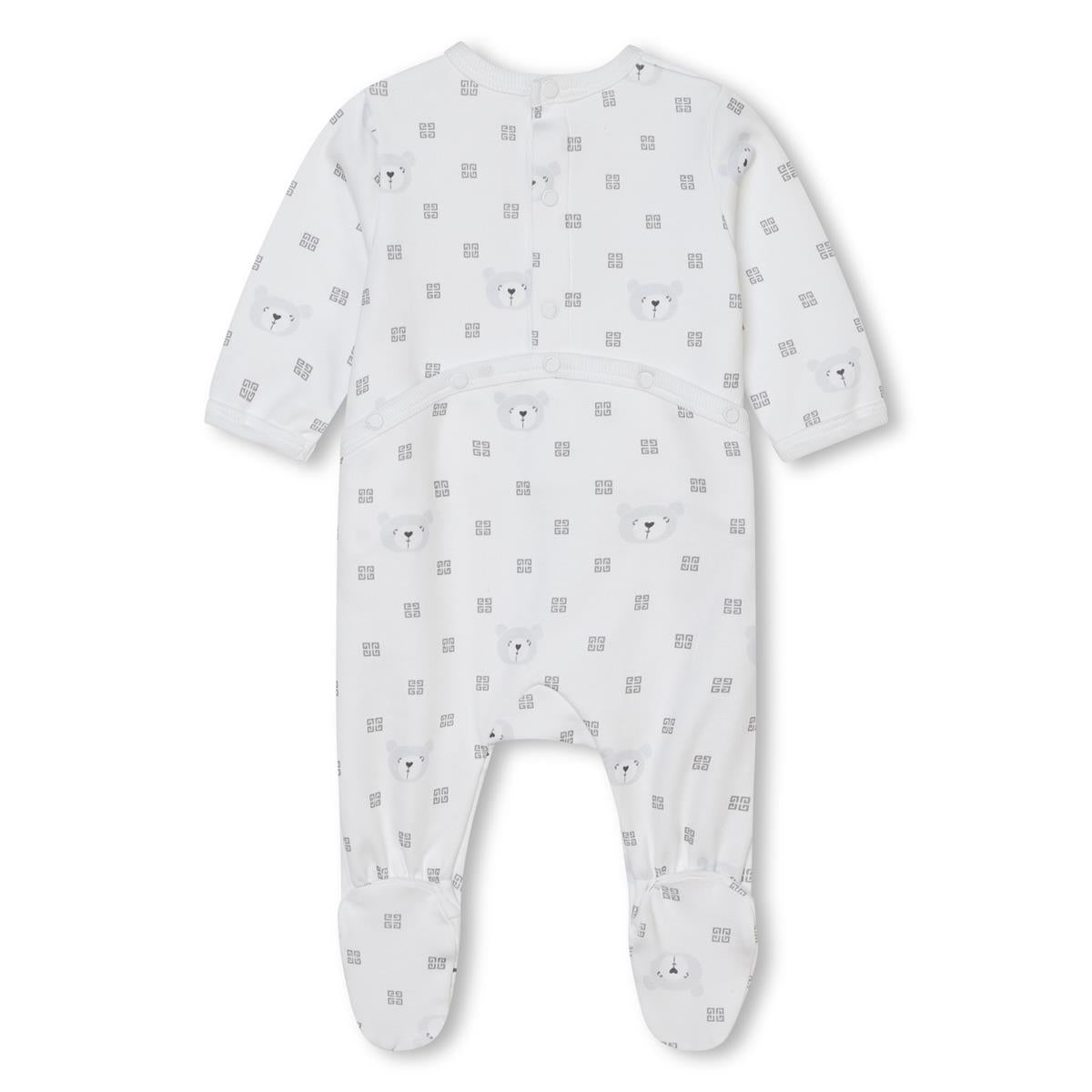 Baby Boys & Girls White Cotton Babysuit Set