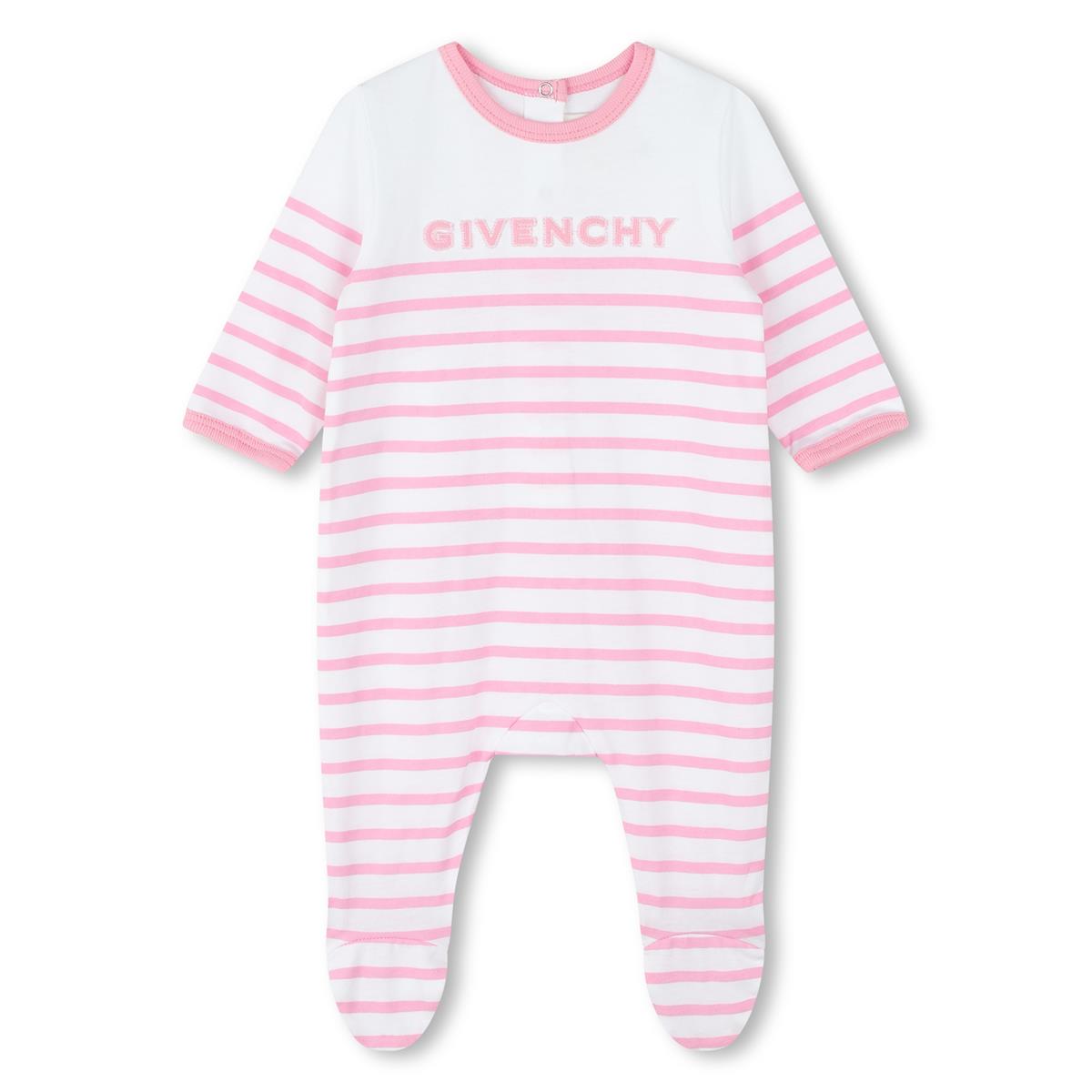 Baby Boys & Girls Pink Stripes Cotton Babysuit Set