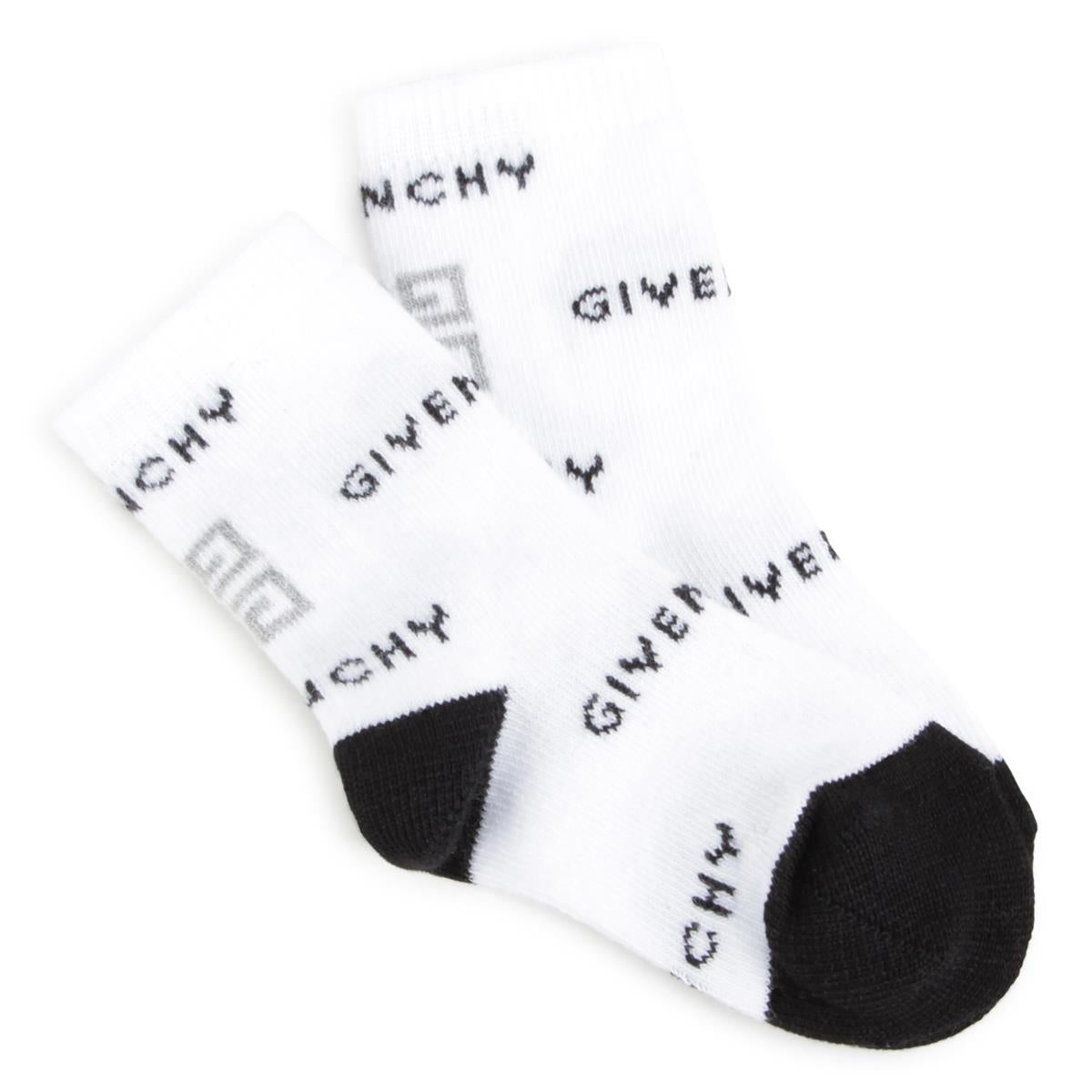 Baby Boys Black Logo Cotton Socks(2 Pack)