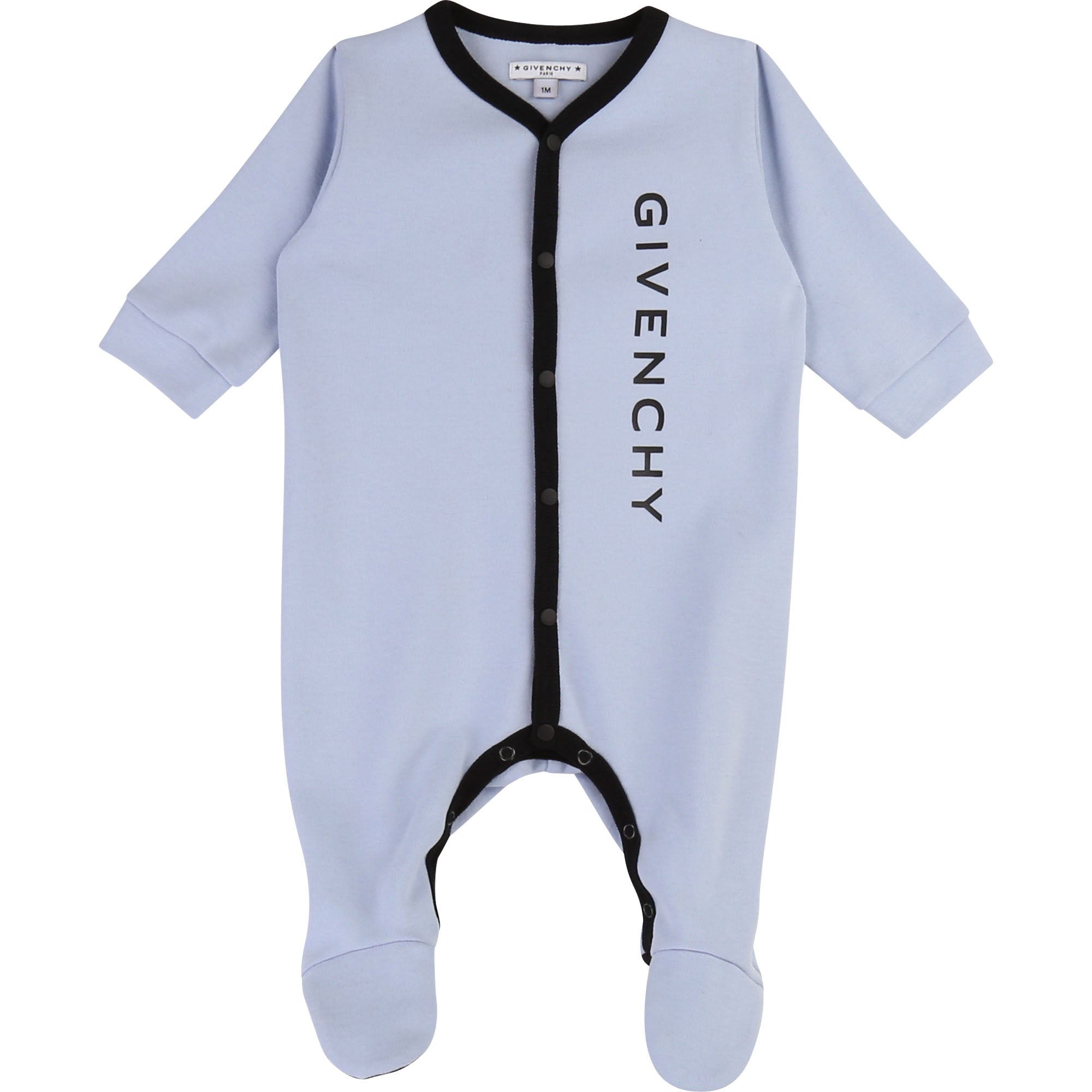 Baby Boys Blue Logo Cotton Babysuit