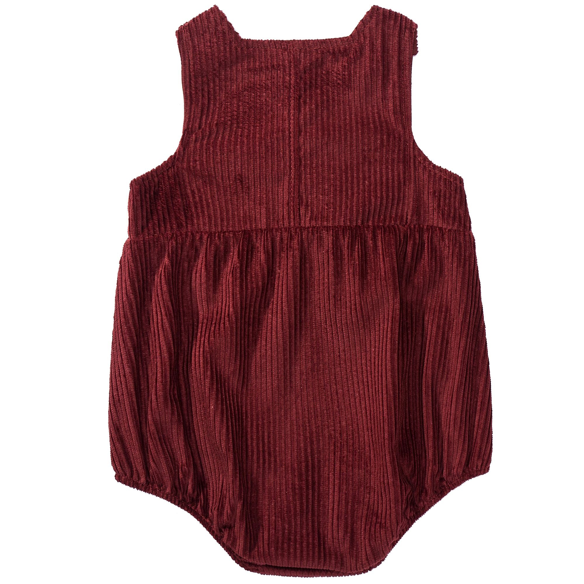 Baby Wine Red Cotton Woven Romper