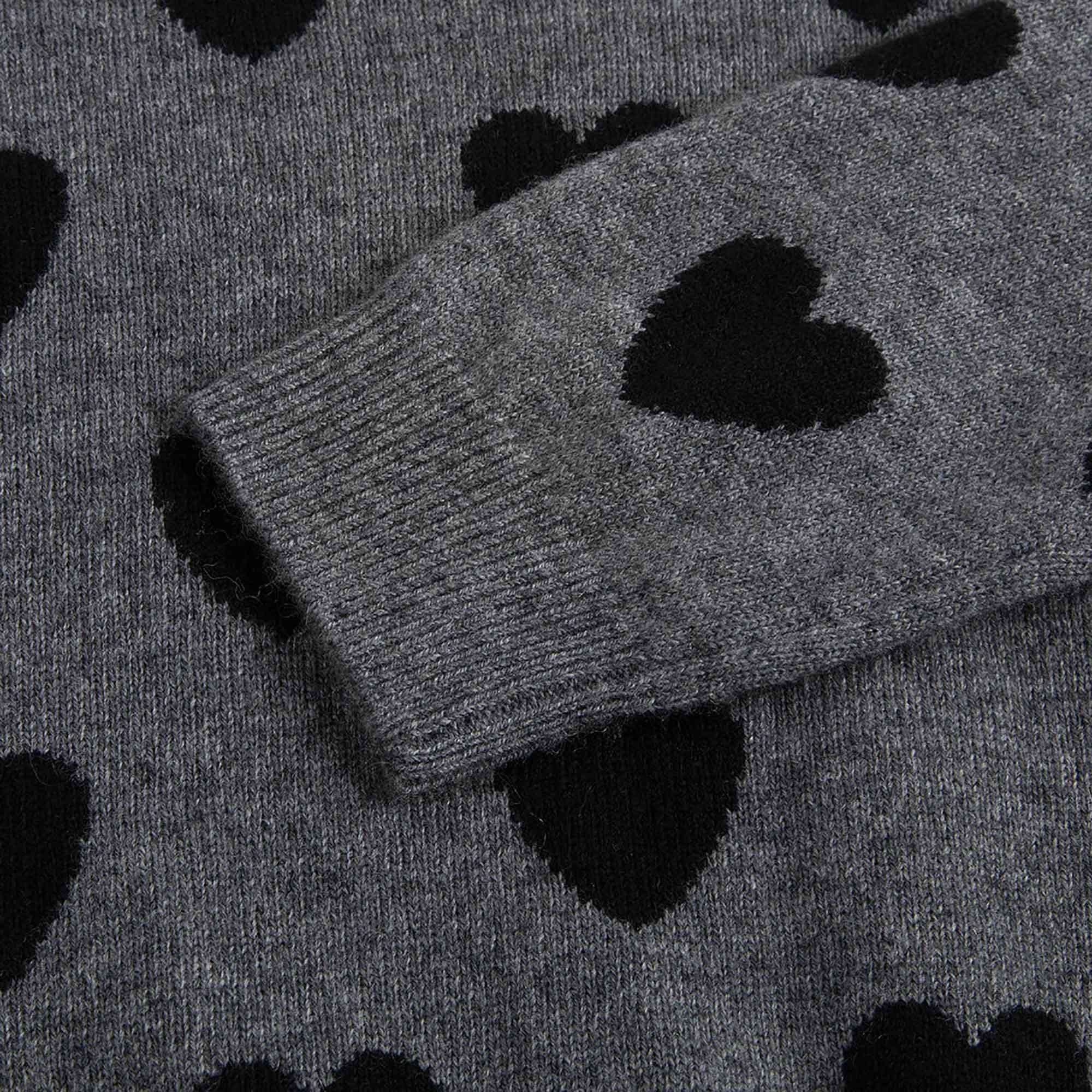 Girls Grey Heart Trims Wool & Cashmere Sweater - CÉMAROSE | Children's Fashion Store - 5