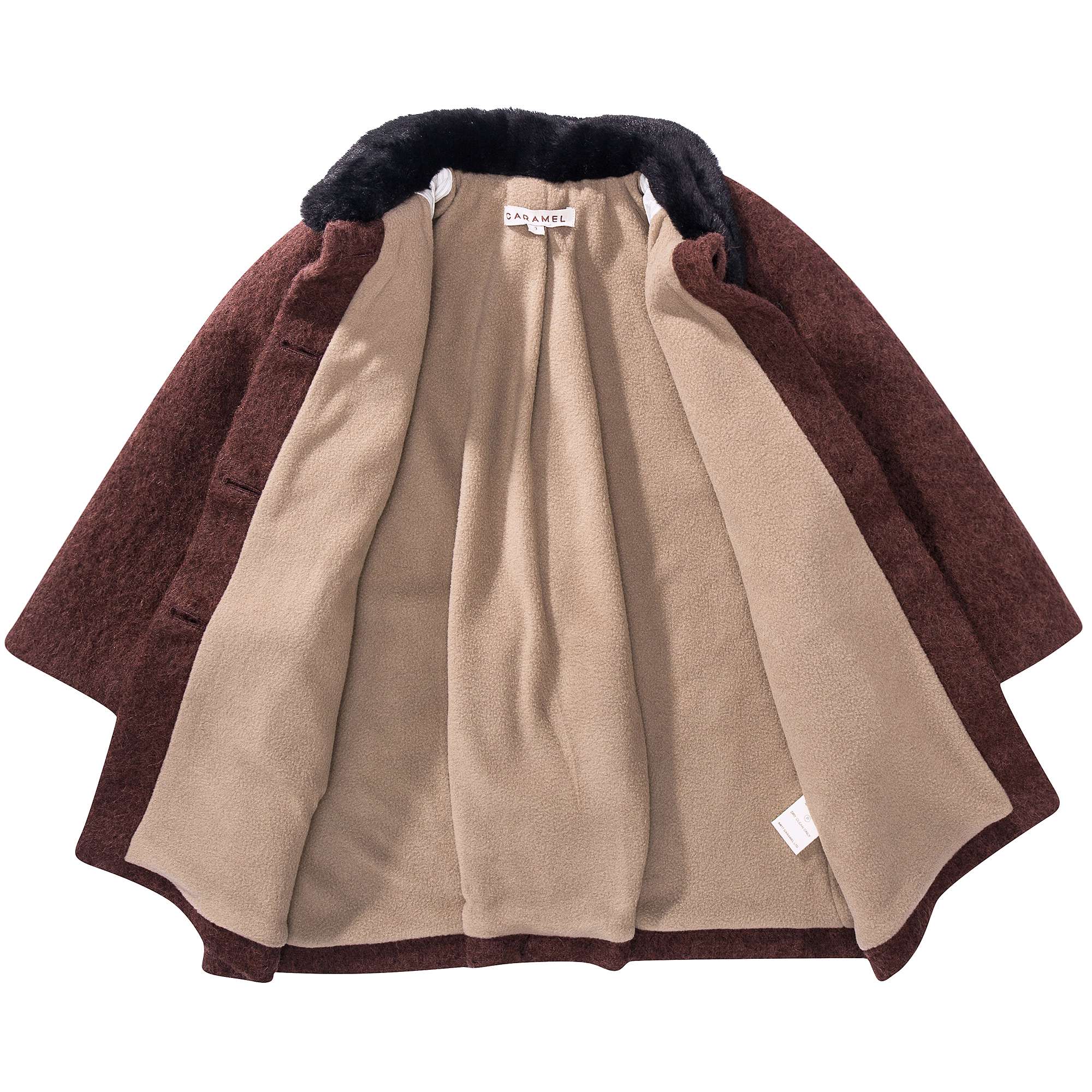 Manteau en laine marron pour filles