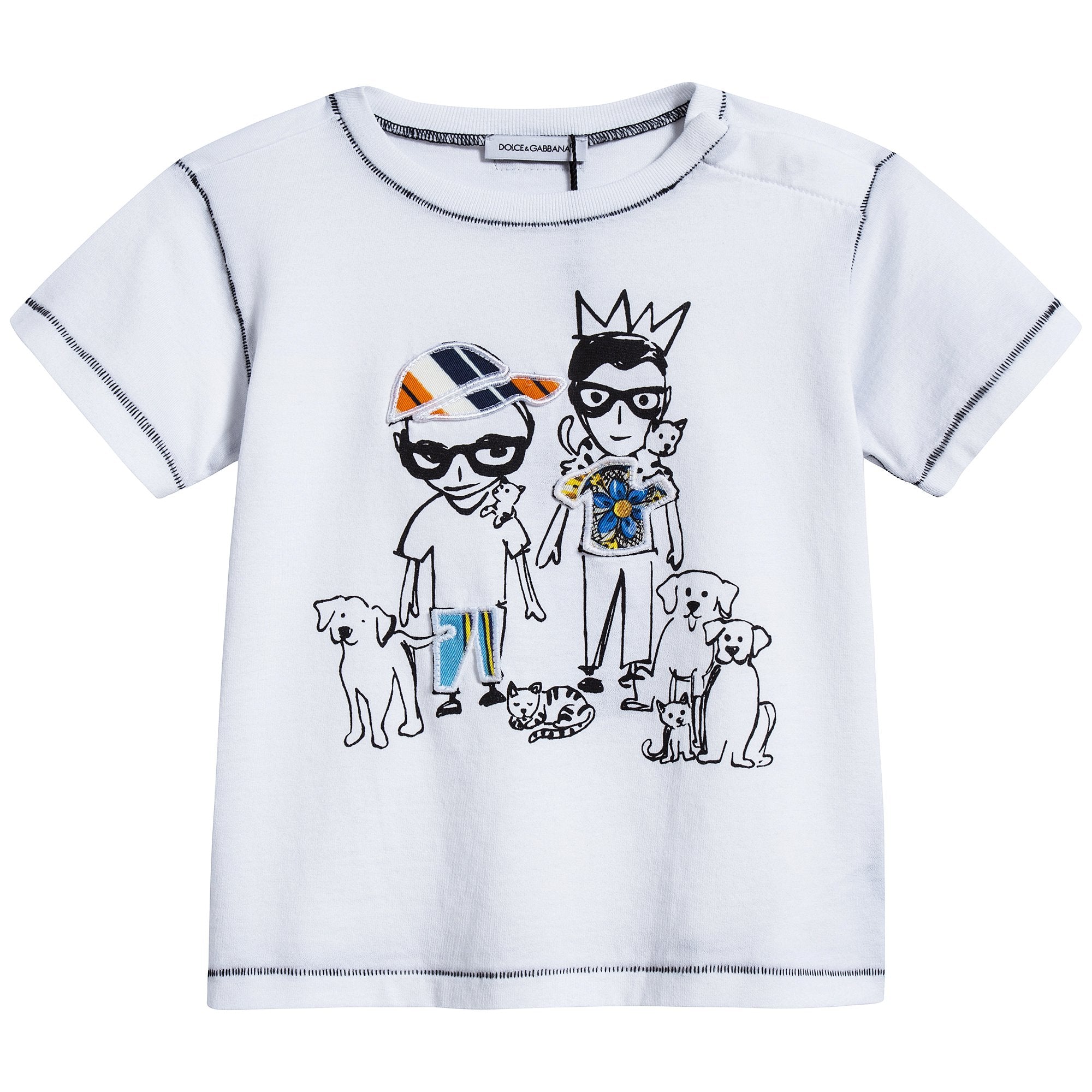 Baby Boys White Cotton T-shirt