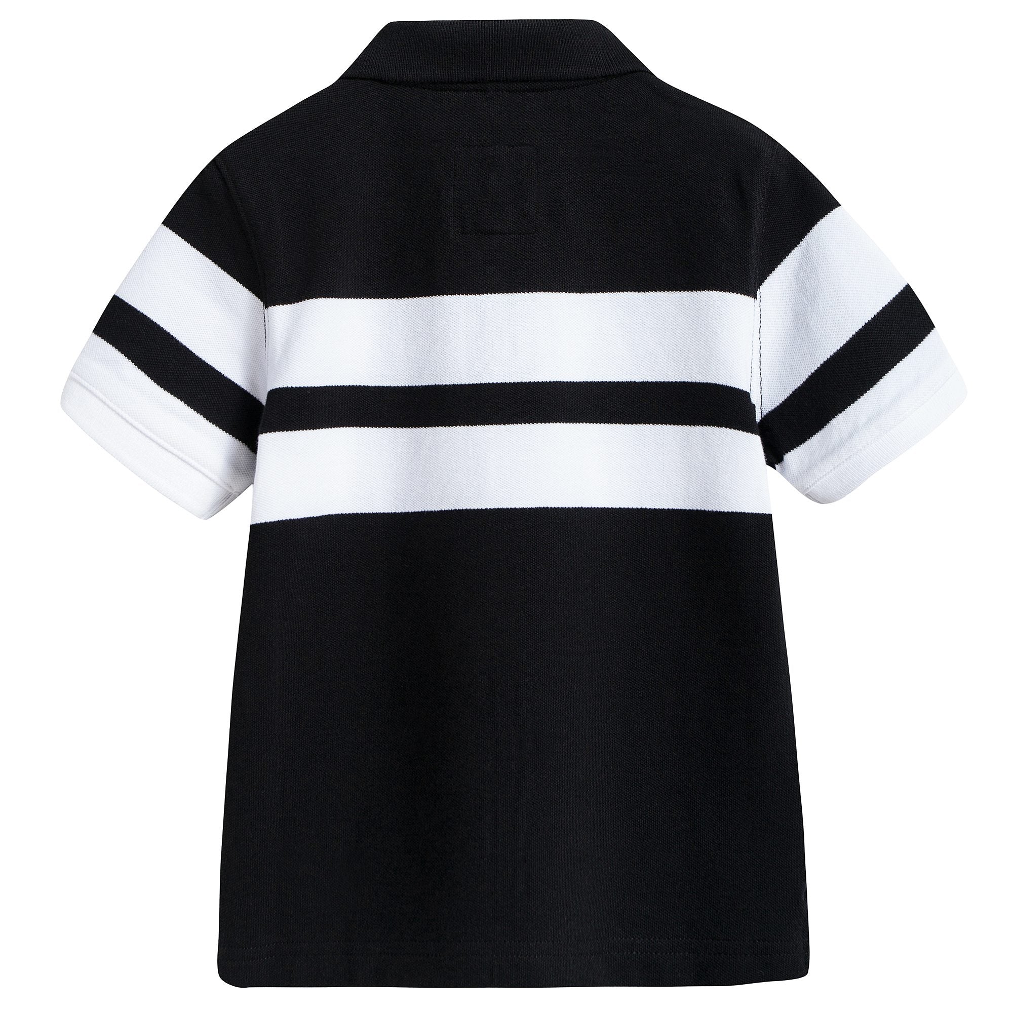 Boys Black & White Logo Polo Shirt
