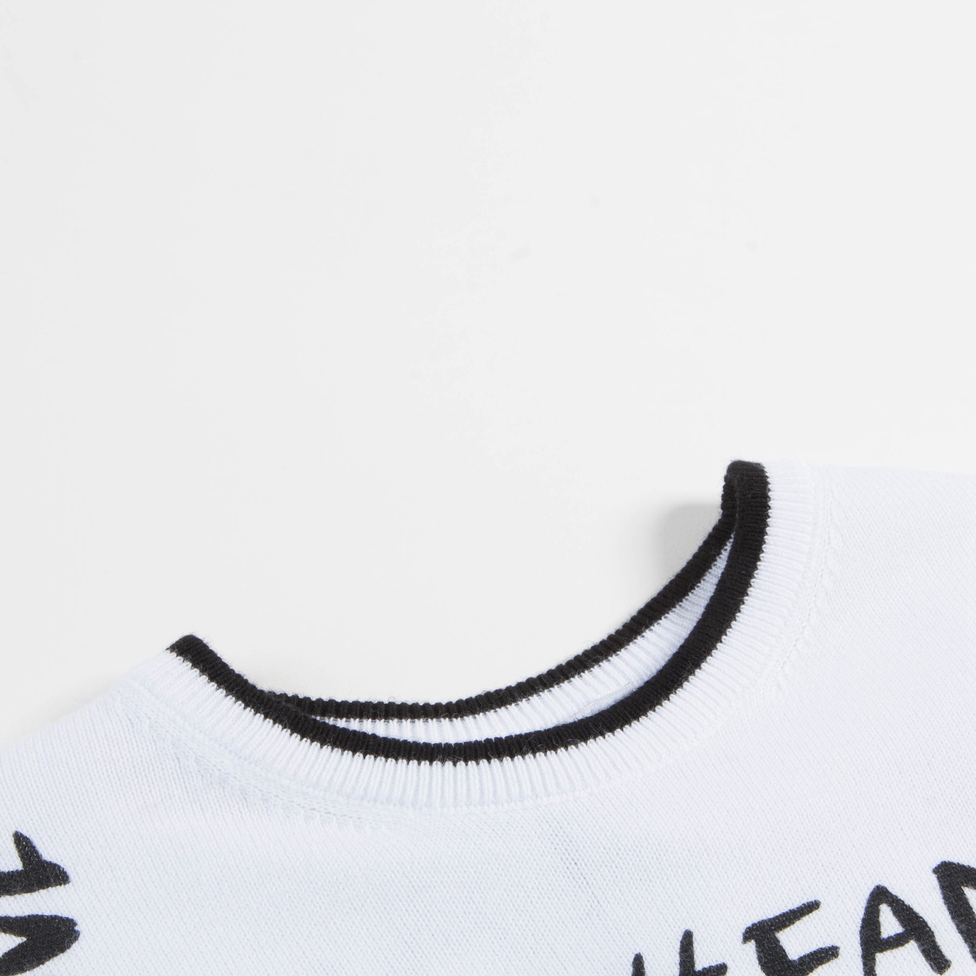 Boys White Grafftit Maschio Cotton Sweatshirt