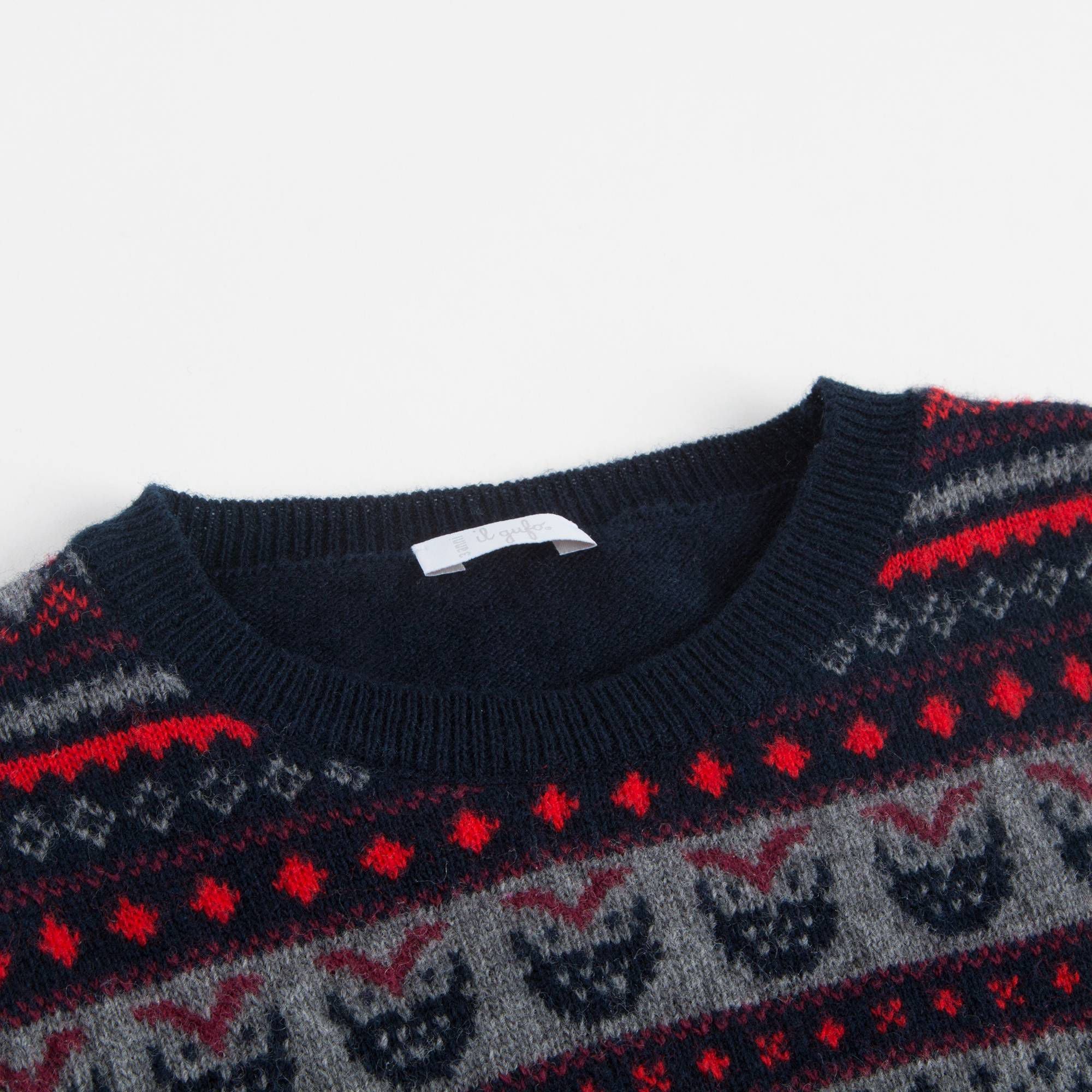 Boys Blue & Grey Wool Sweater