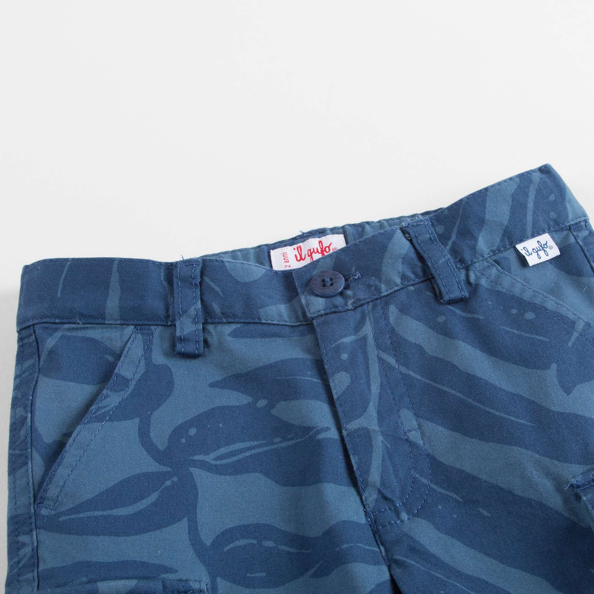 Short camouflage bleu garçon