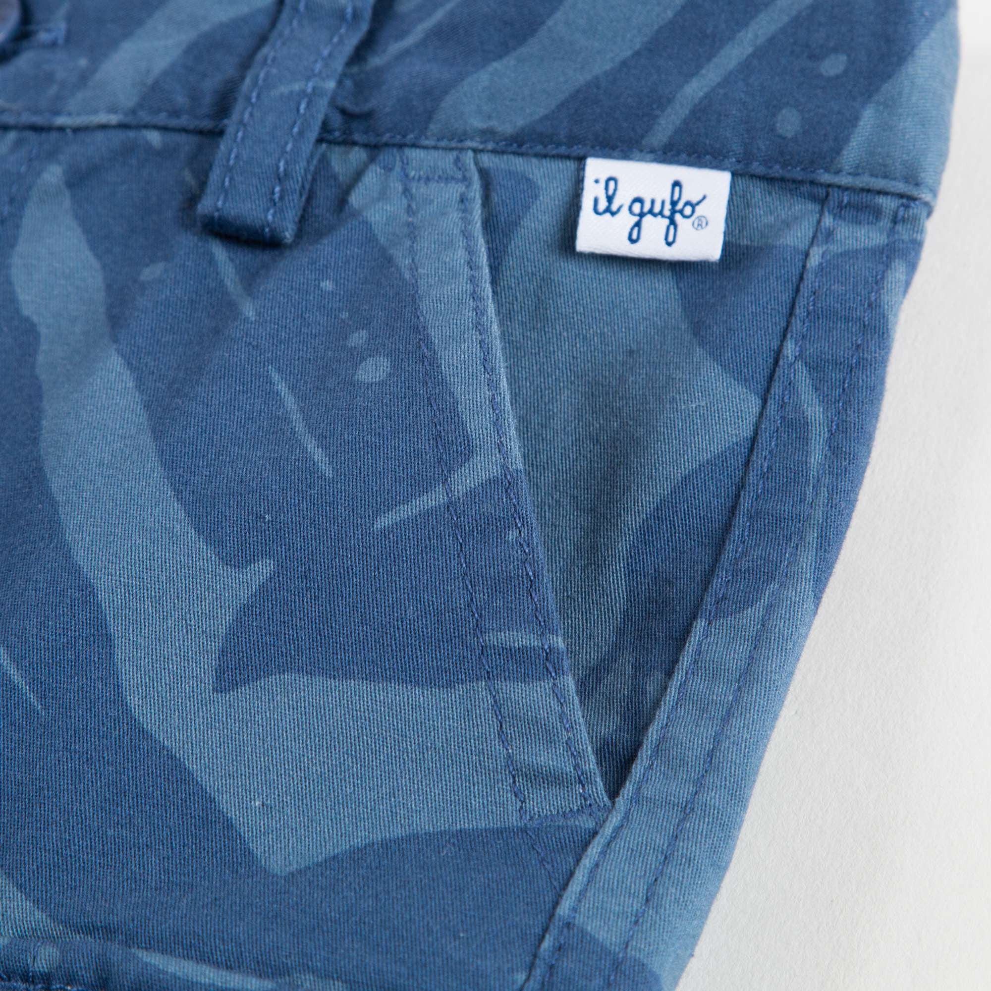 Short camouflage bleu garçon