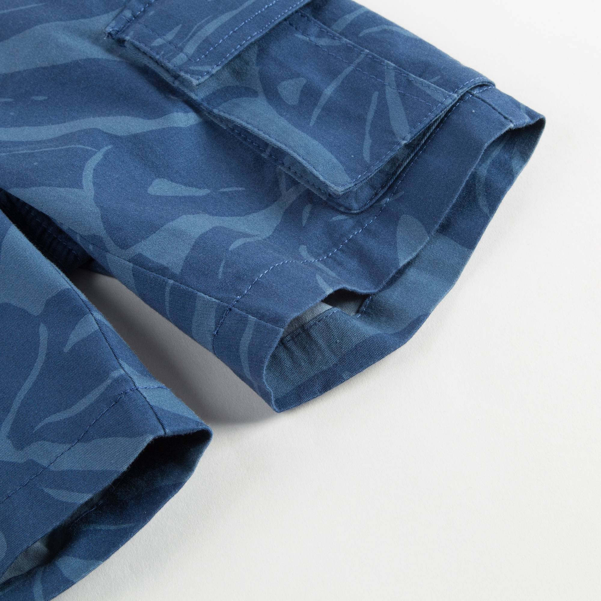 Short camouflage bleu garçon