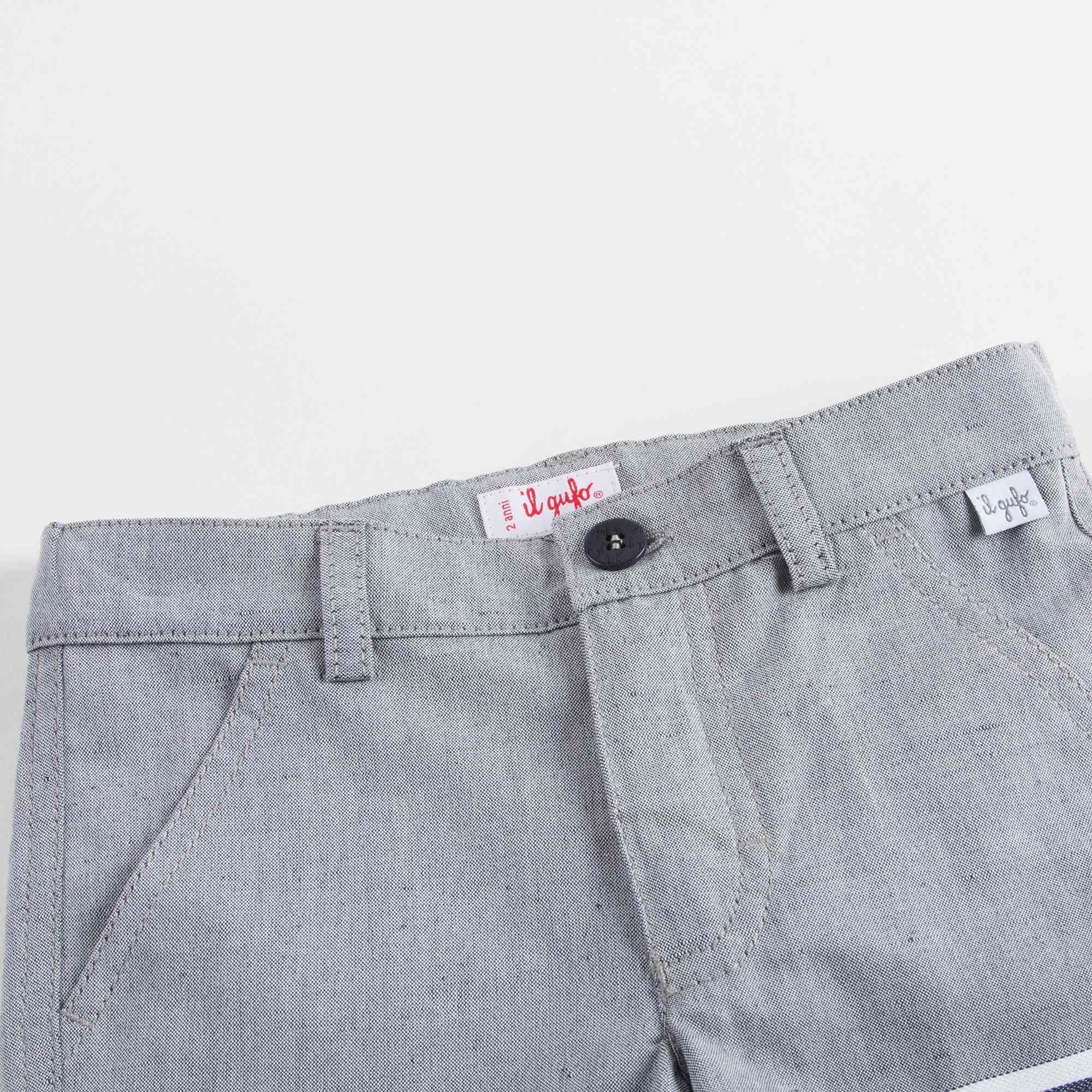 Boys Grey Shorts with Stripes At The Bottom