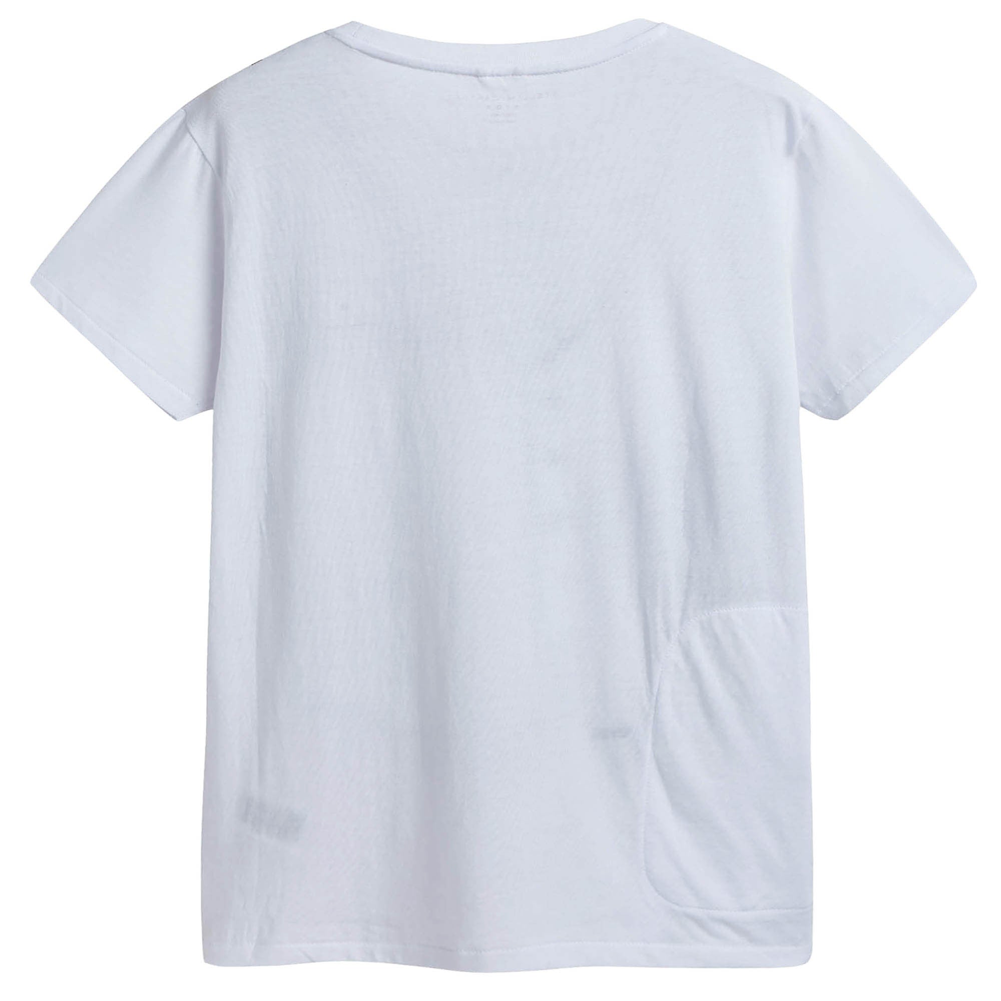 Boys White Cotton T-Shirt With Patch Trims