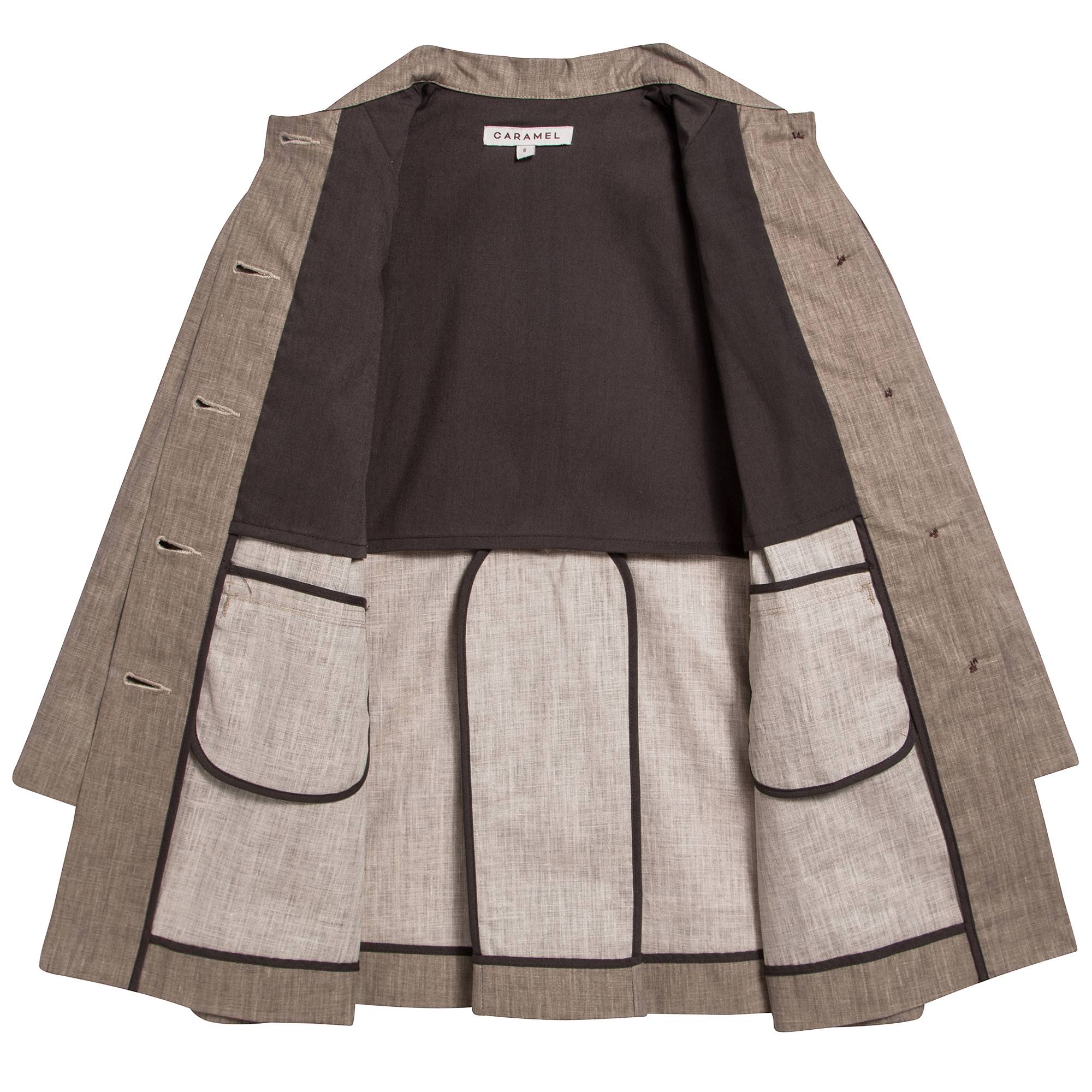 Boys & Girls Sand Linen Woven Coat