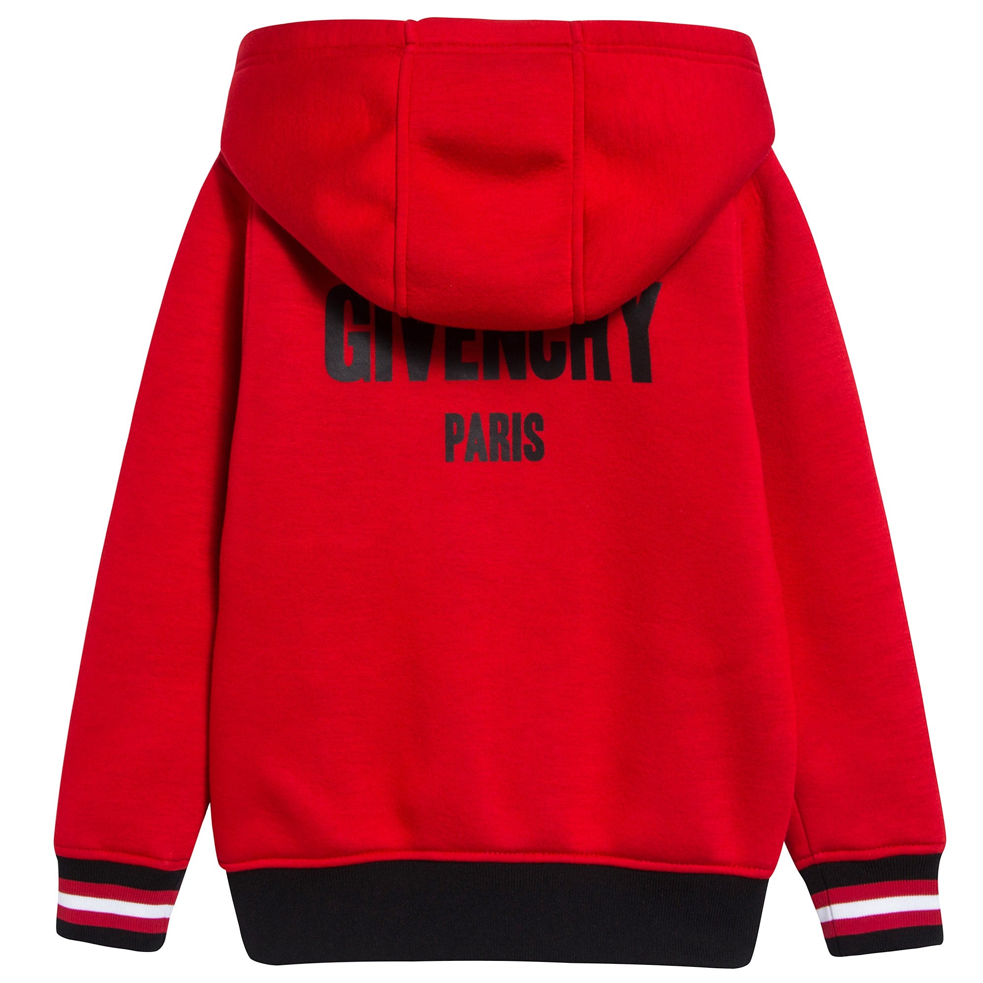 Boys Red & Black Hooded Cardigan