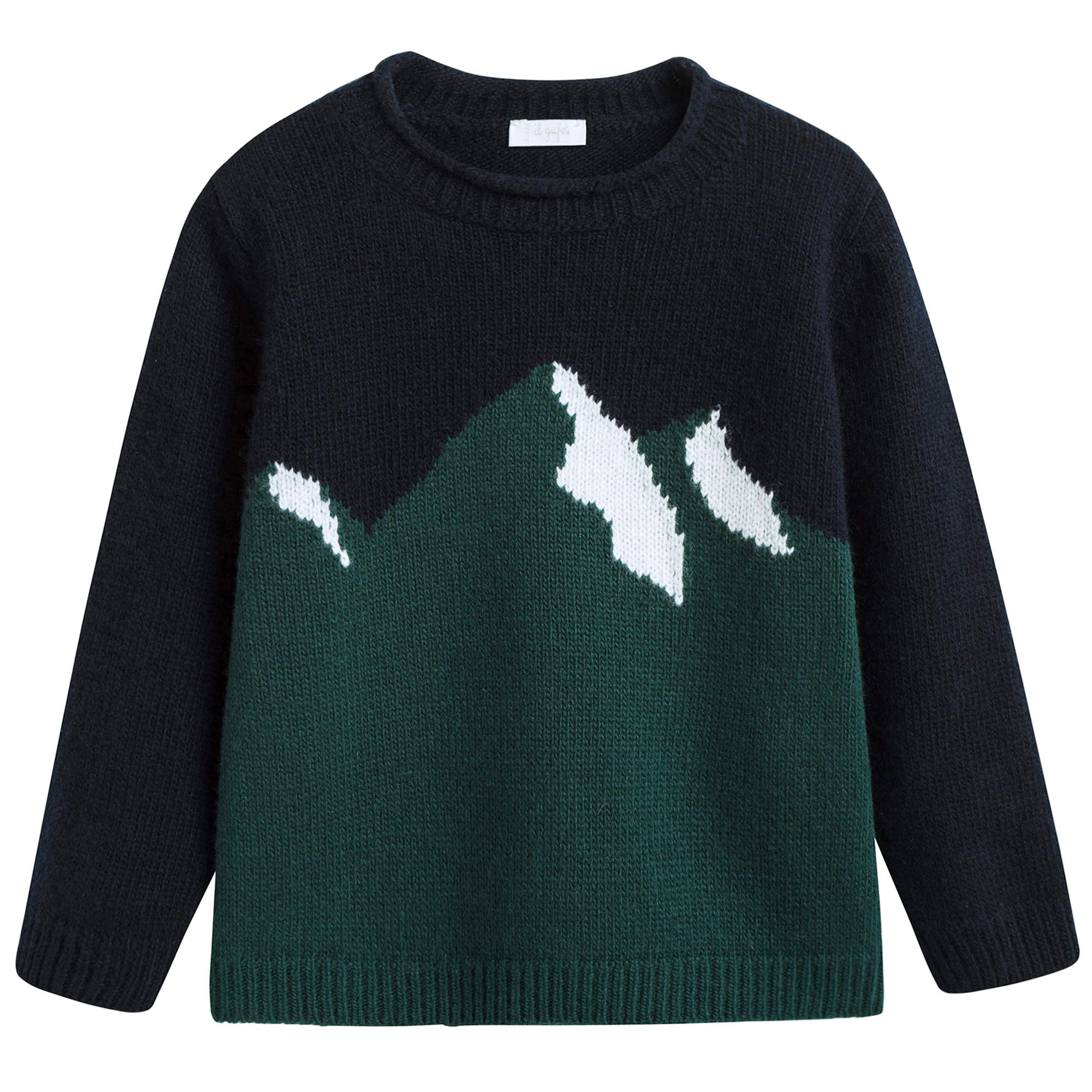 Boys Black & Green Wool Sweater