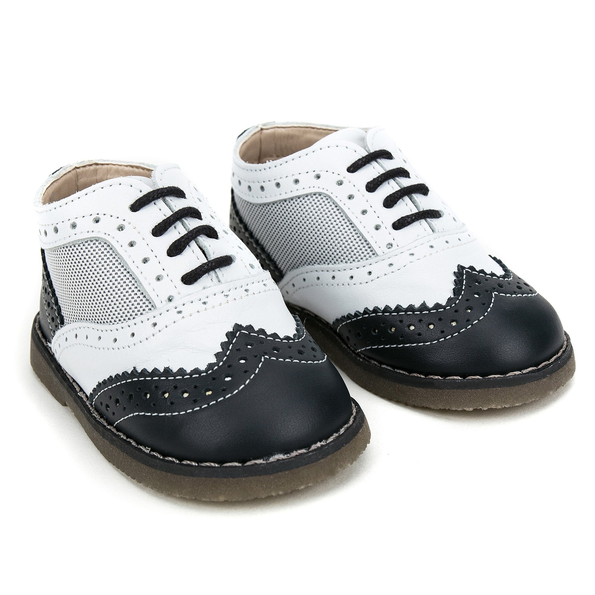 Boys White&Blue Suede Napa Leather Lace-up Shoes