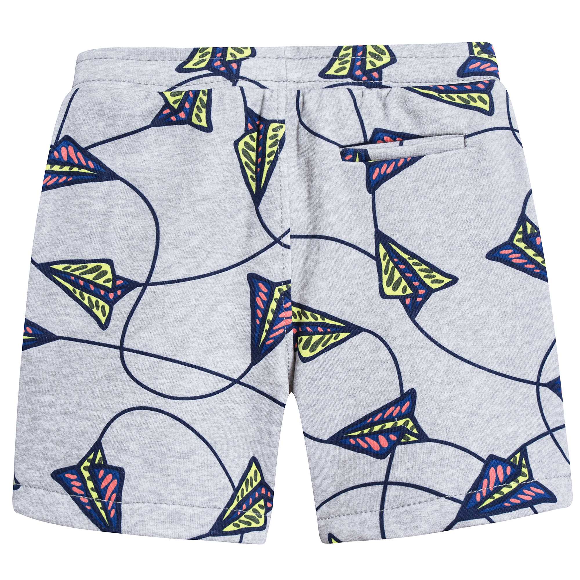 Boys Marl Grey Printed Cotton Shorts