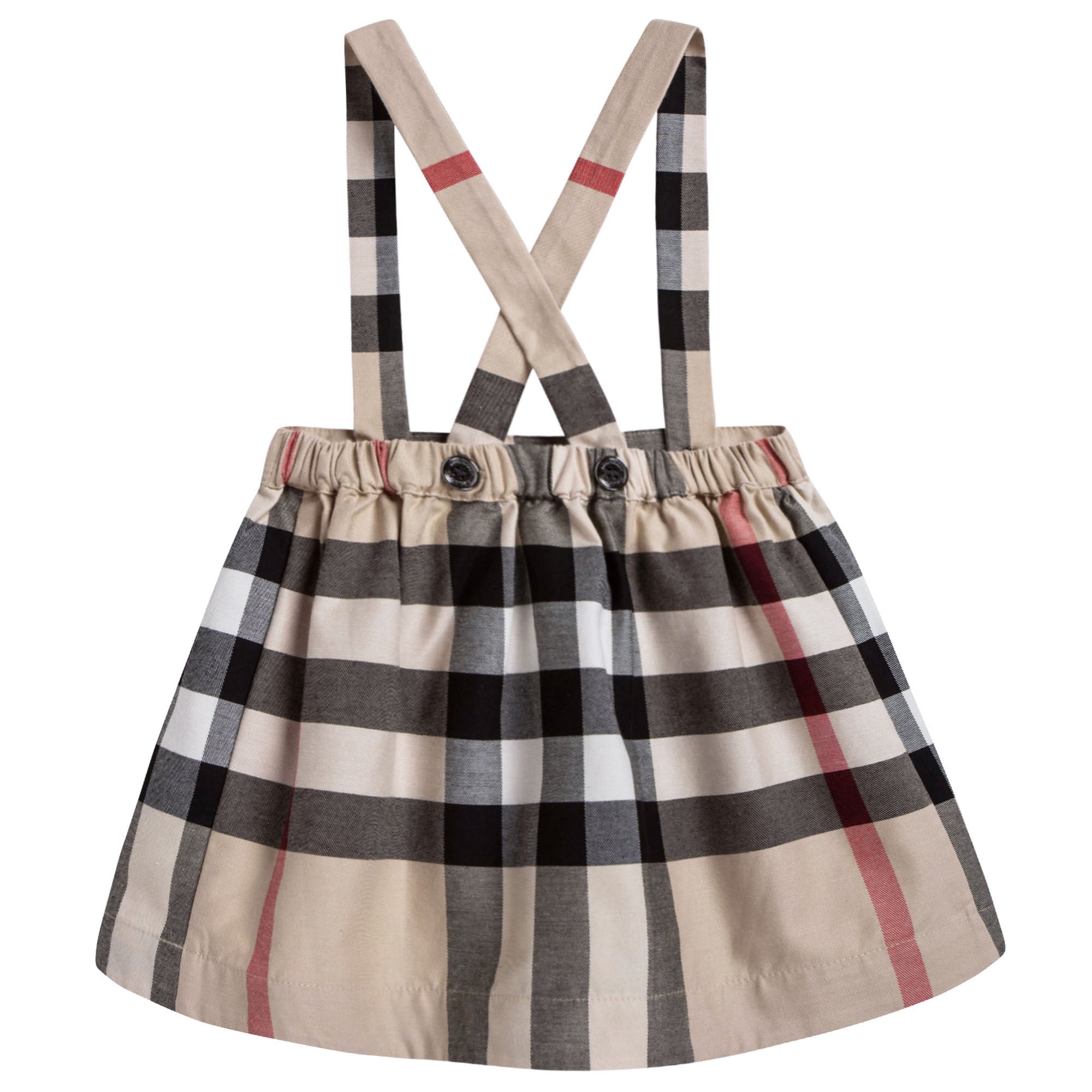 Baby Girls Beige Check Cotton Skirt