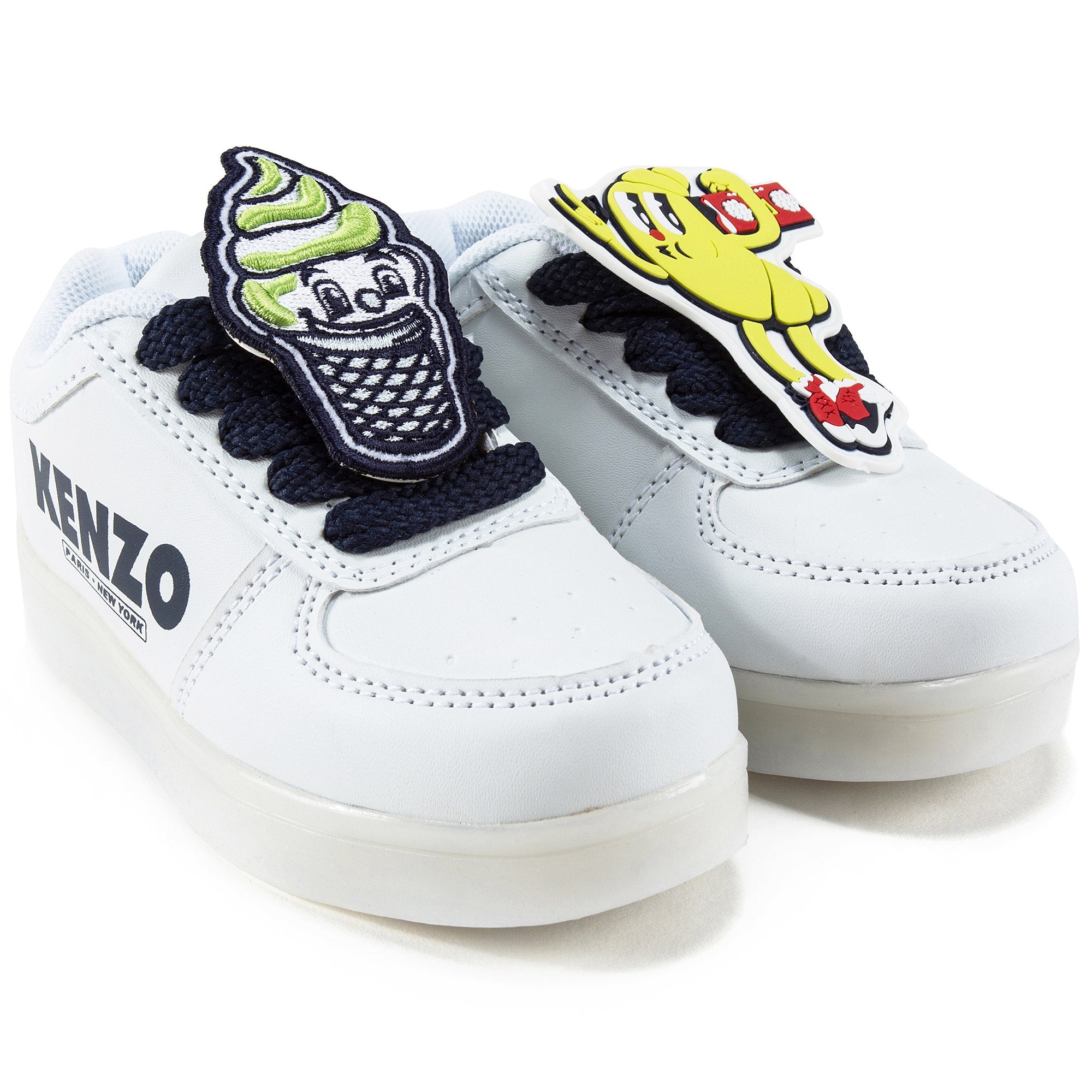 Boys White Flashing Sneakers