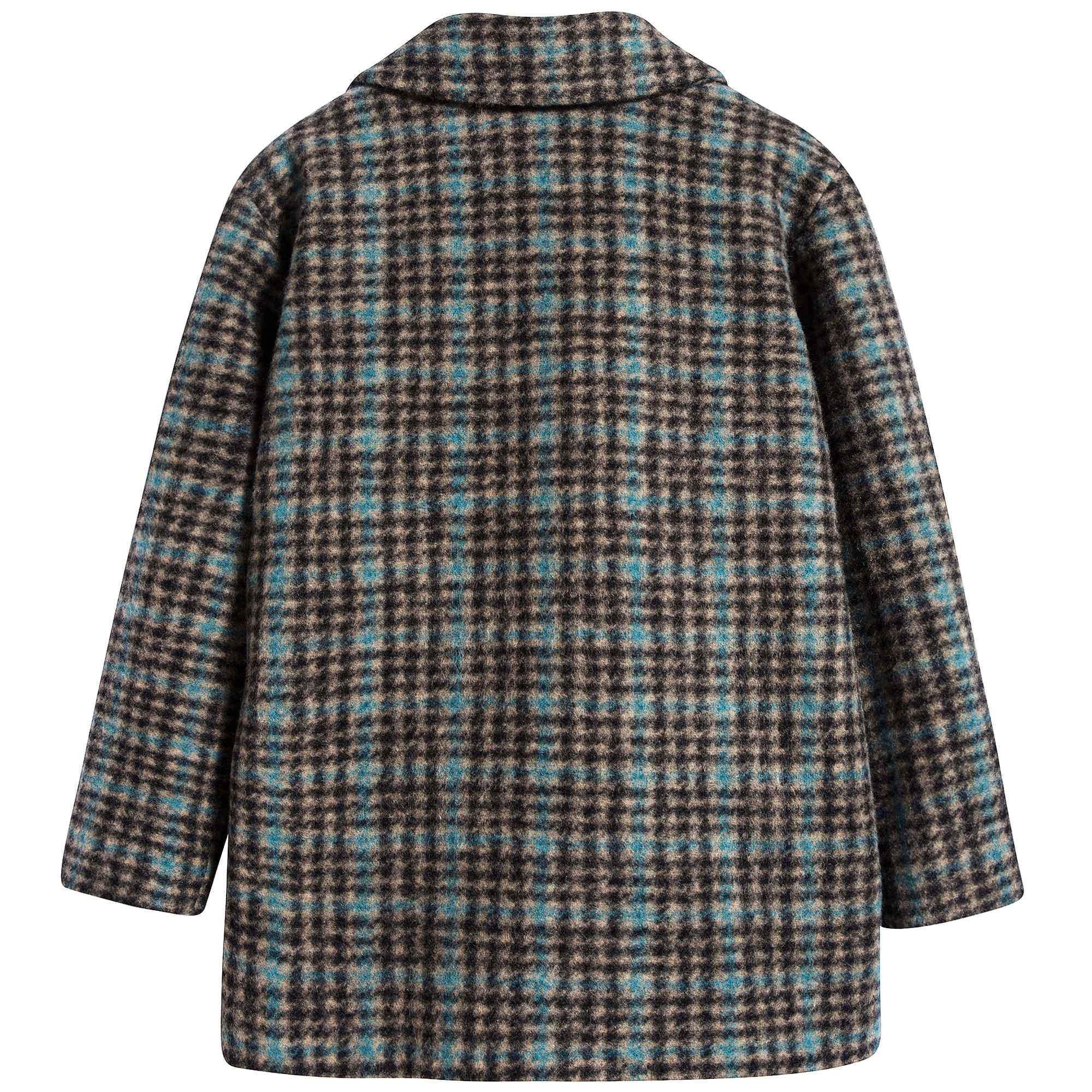 Boys Check Peacoat