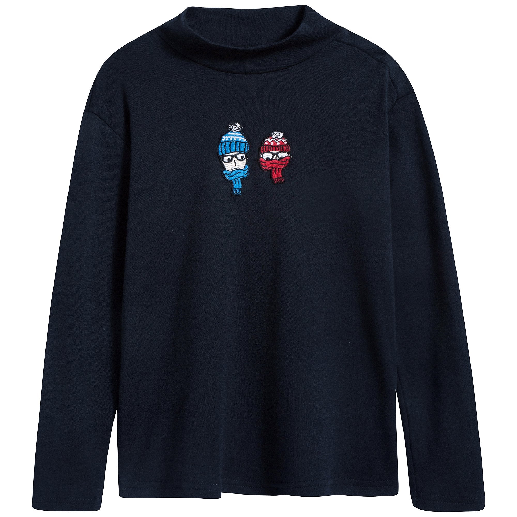 Boys Dark Blue Cotton T-shirt